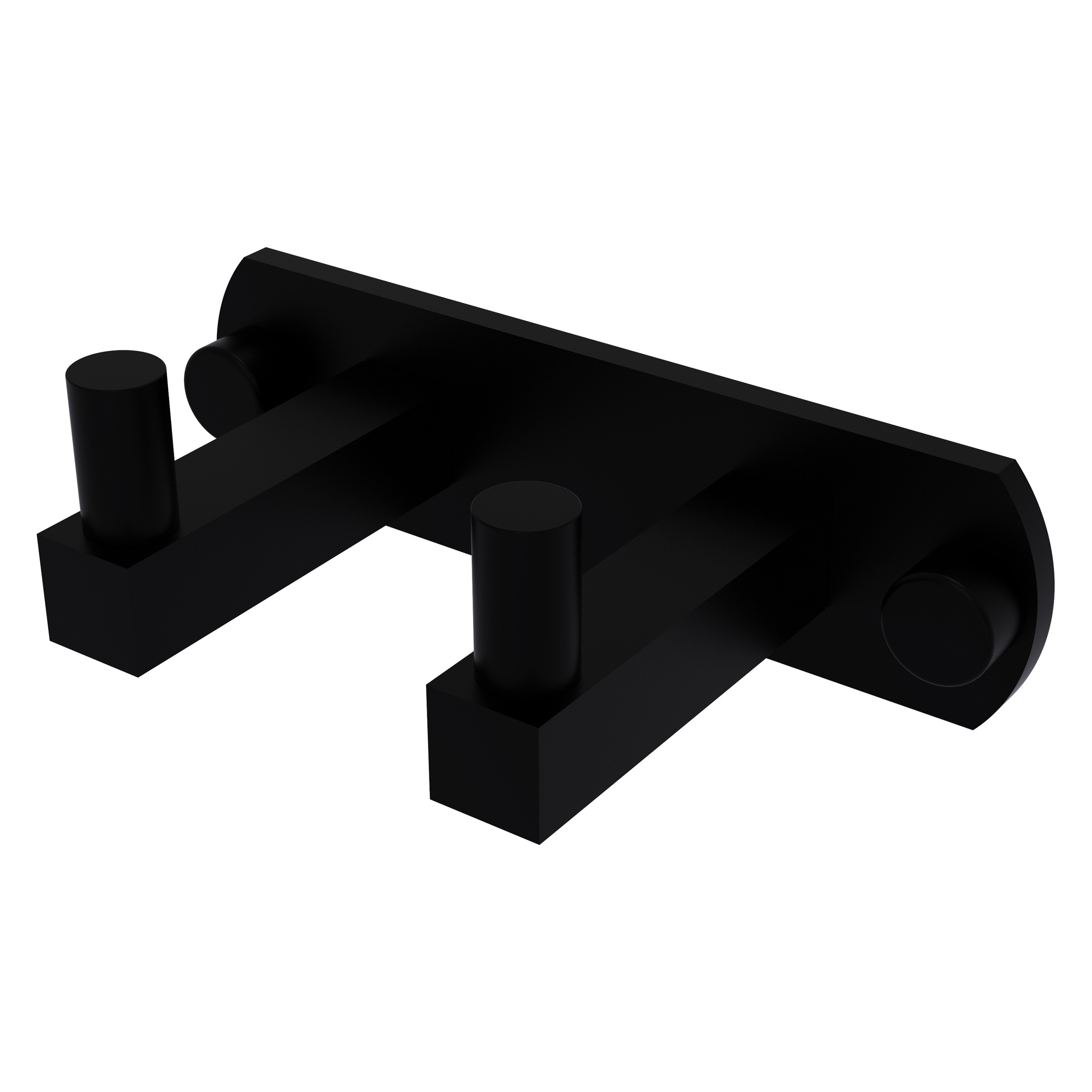 Allied Brass MT-20-2-BKM Montero Matte Black Double -Hook Wall mount Towel Hook