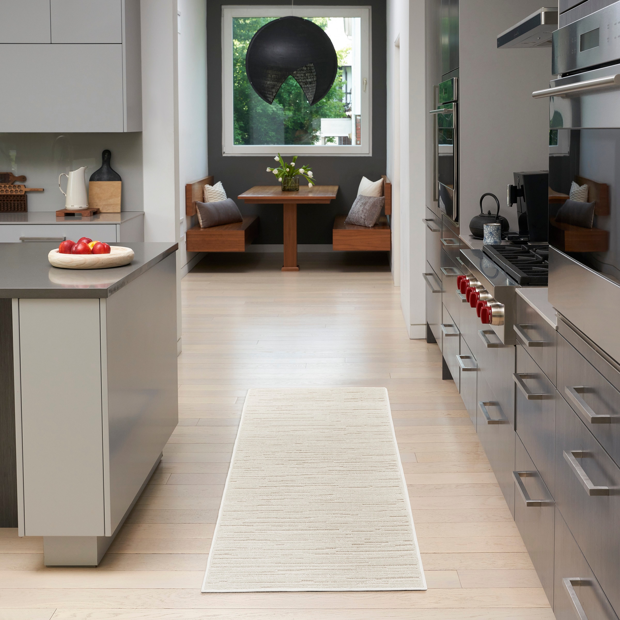 Nourison Home 099446984548 Casual 2 x 6 (ft) Polypropylene Beige Rectangular Indoor Abstract Runner rug