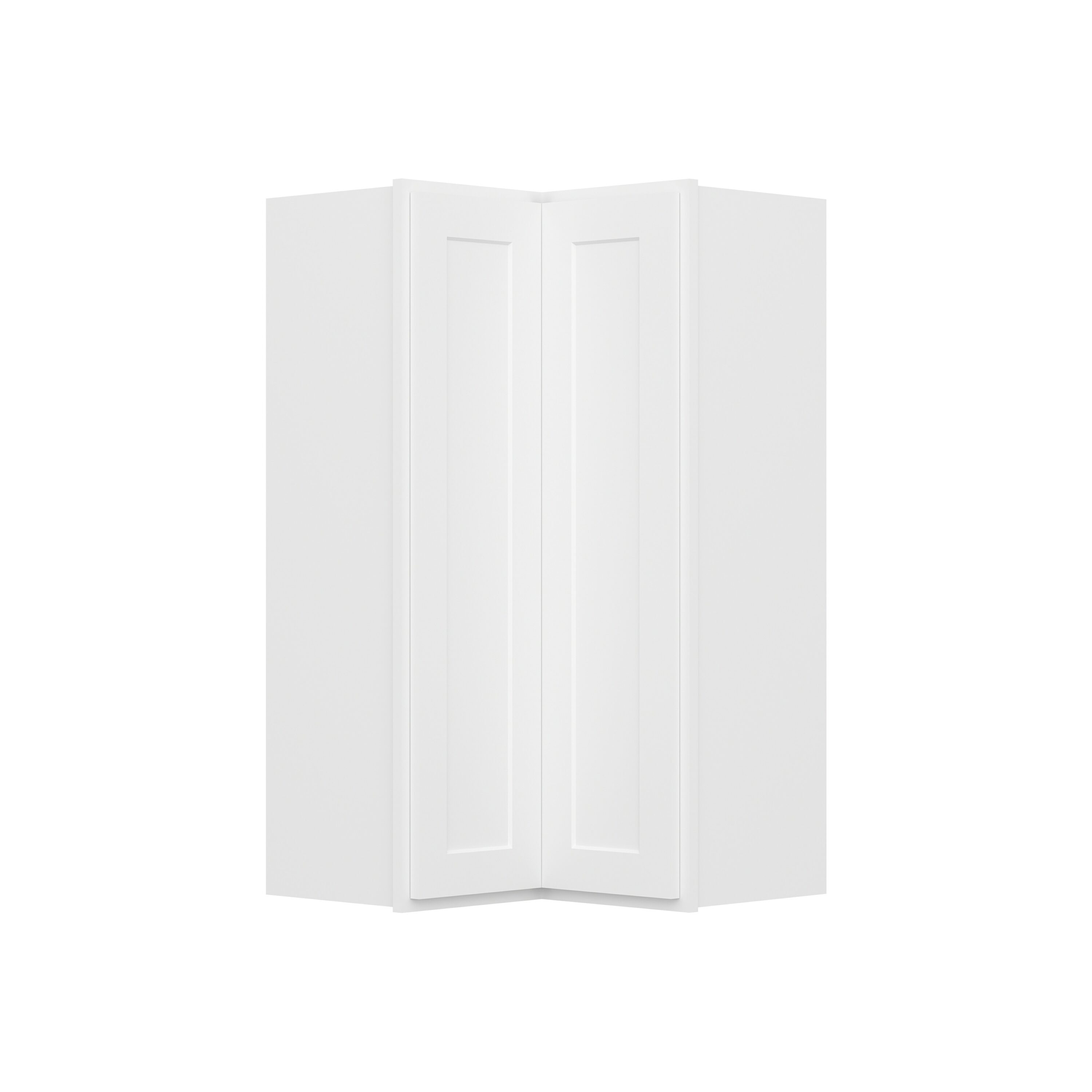 RELIABILT Fairplay 24-in W x 42-in H x 24-in D White Painted Diagonal Corner Wall Ready to Assemble (RTA) Plywood Cabinet Recessed Panel Shaker