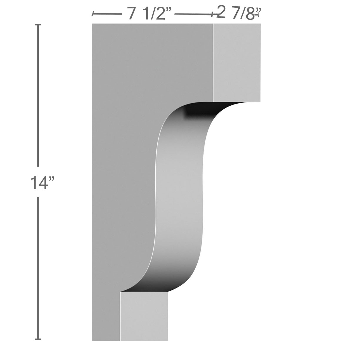 Primed Gray Polyurethane Traditional Decorative Corbel