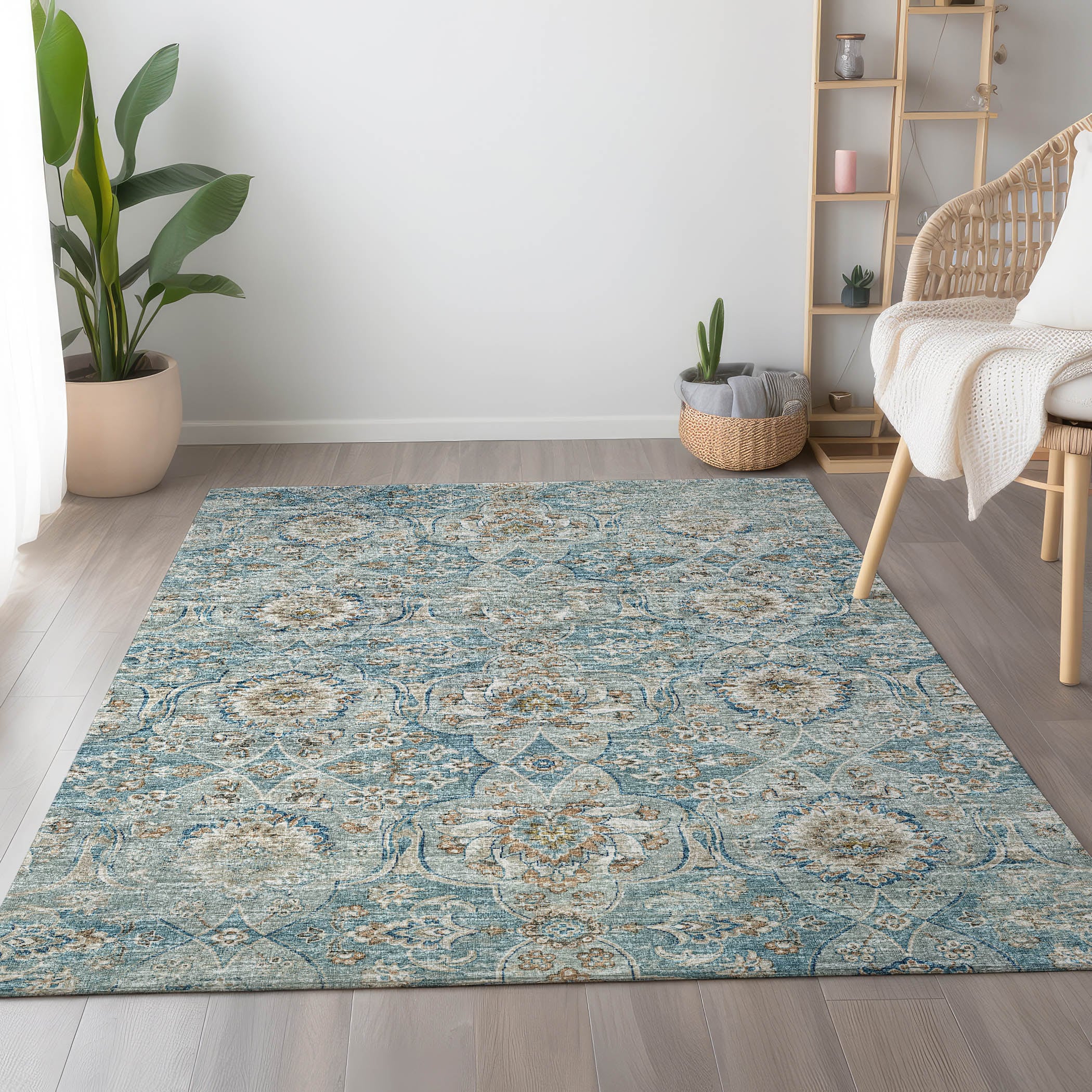 Addison Rugs AMF95PC9X12 Mayfield AMF95PC 9 x 12 (ft) Loomed Polyester Peacock Rectangular Indoor Abstract Machine washable Area rug