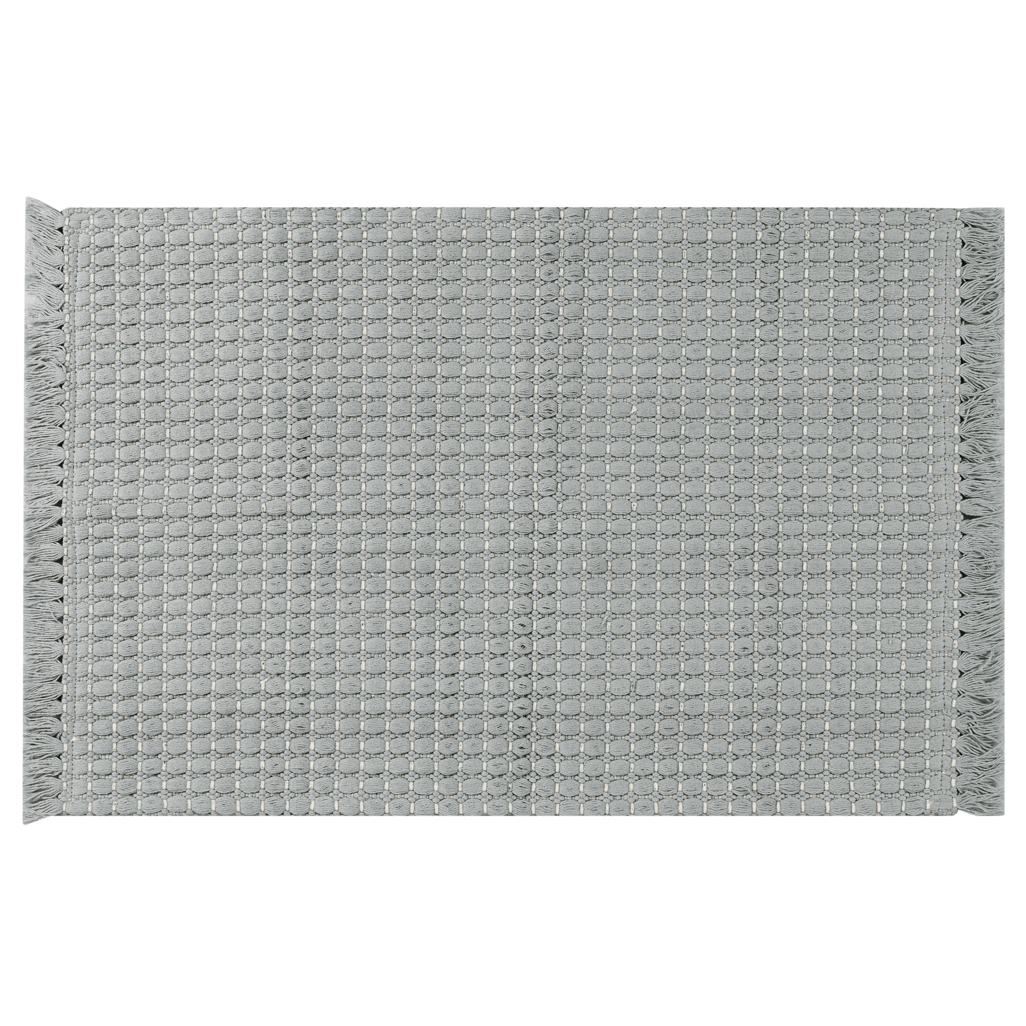 Unique Bargains Boho Bathroom Rug Woven Tecture Rug for Bedroom Throw Rug with Fringe 16 x 24inch Grey