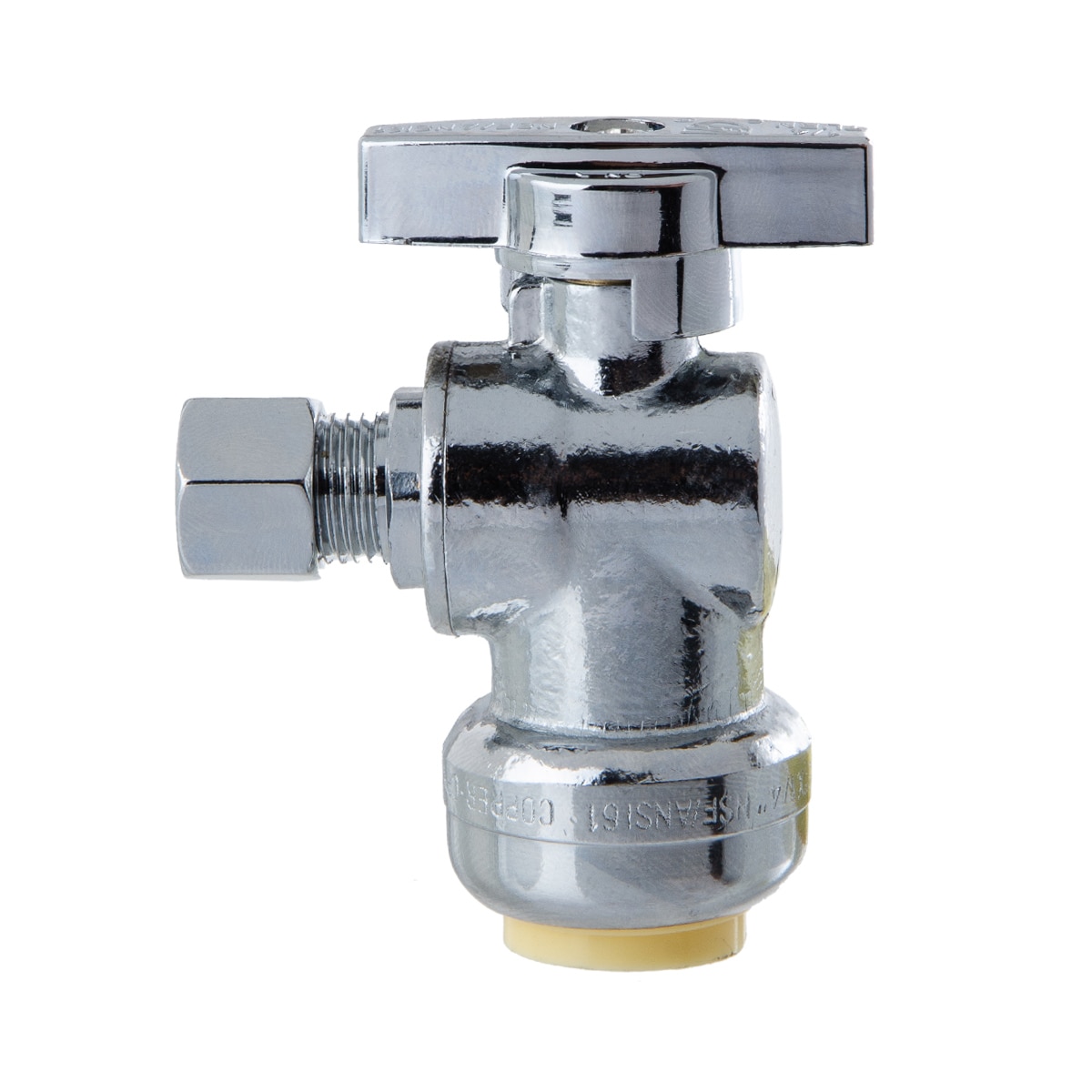 LittleWell AAS8CP4 Littlewell Aas8cp4 Angle Stop Push To Connect Valve 1/2-in Push To Connect x 1/4-in Compression