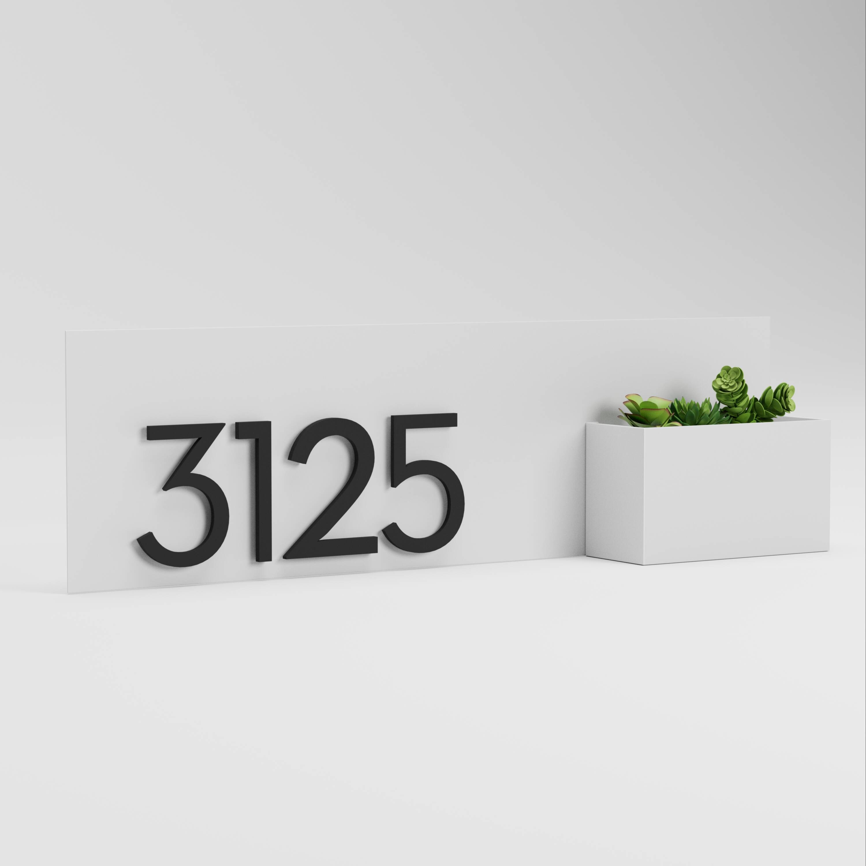 Post & Porch VISTA-WHITE Address Plaques 7-in H x 24-in W White Steel Address plaque