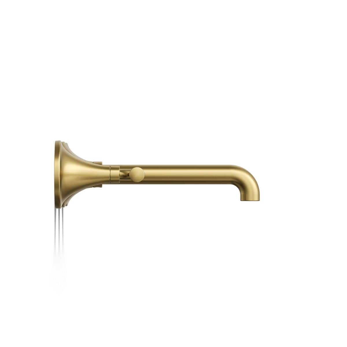 Elegant Vibrant Brushed Moderne Brass Wall-Mount Bathroom Sink Faucet