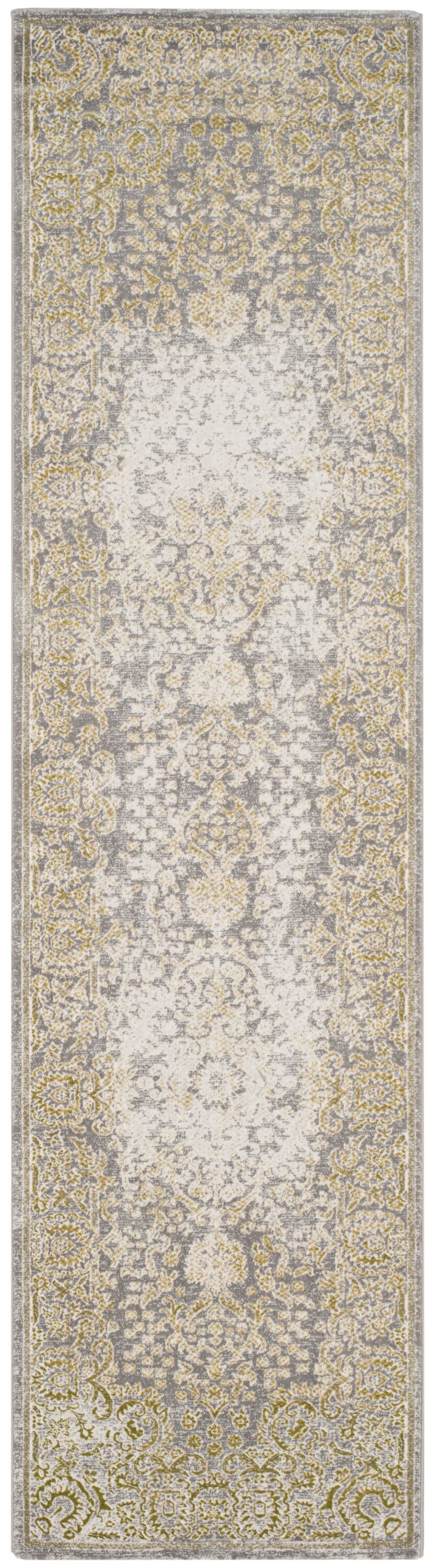 Safavieh Passion Gray and Green Hand-Knotted Runner Rug
