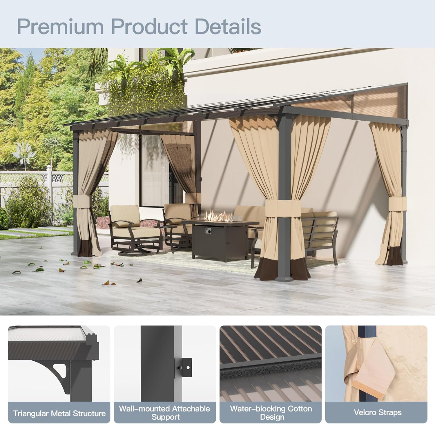 ALAULM LS-1012WMGB-SAND Wood-Resin-Gazebos - View #4