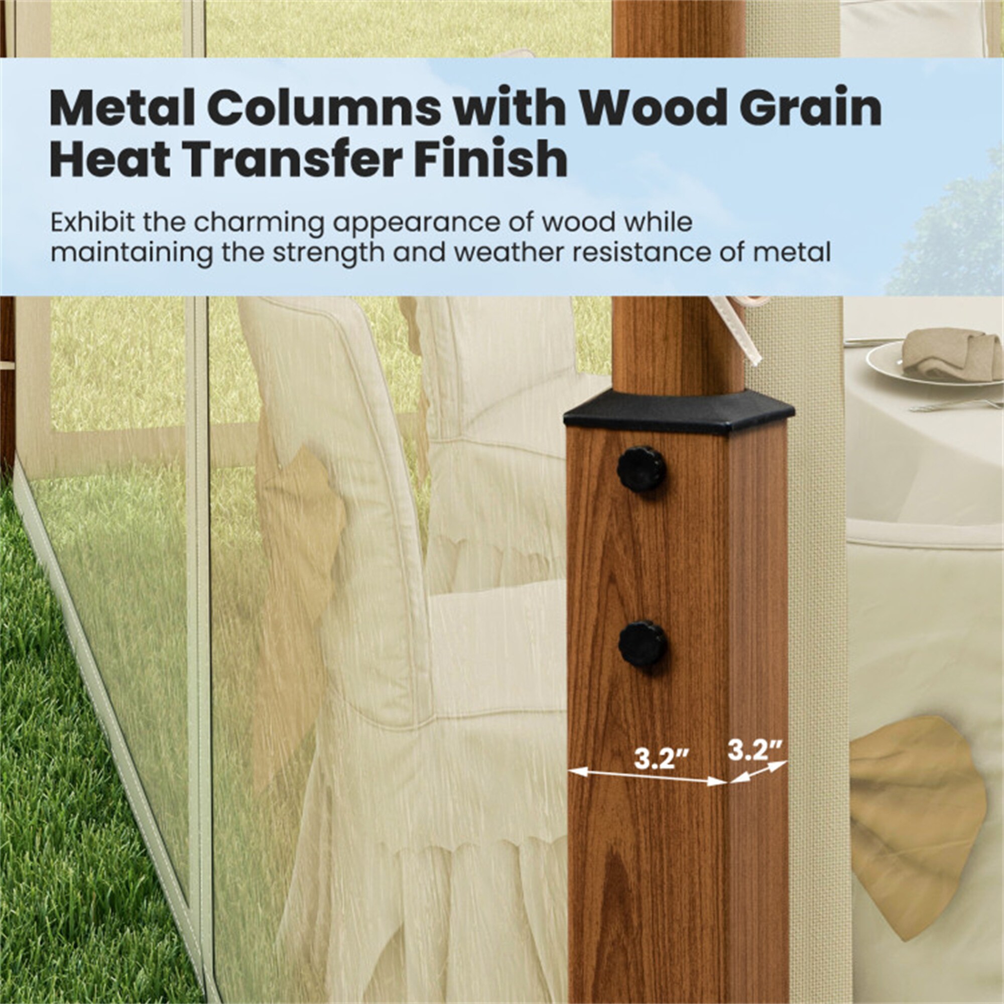 BABOOM BOM-11861BE-CO Wood-Resin-Gazebos - View #6