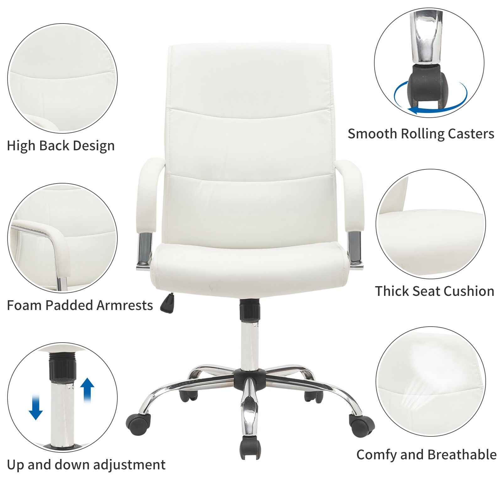 BWE A-9CHAIR-04-WH Office-Chairs - View #4