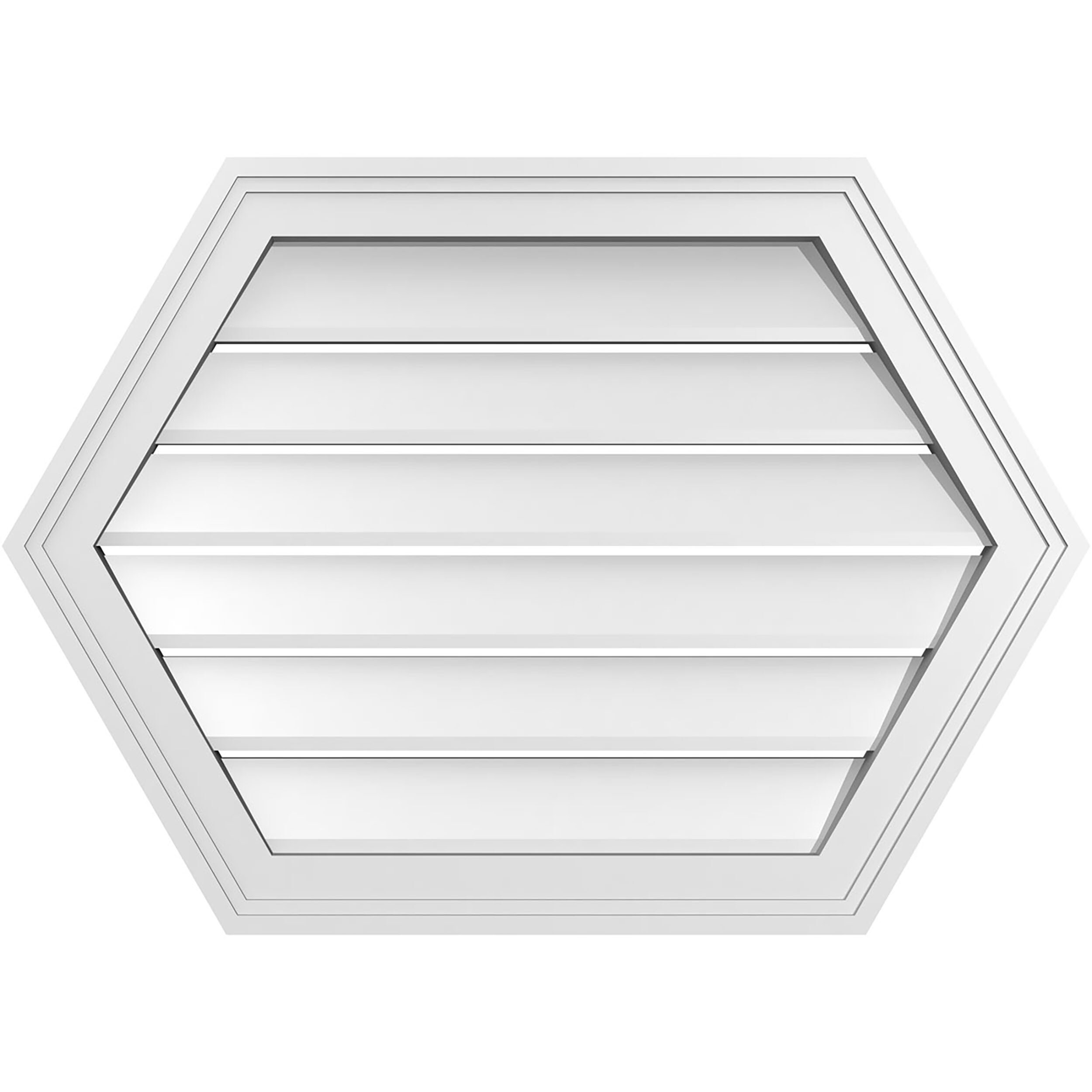 Ekena Millwork GVPHP28X2002SF 28-Inches x 20-Inches Off-white Peaked PVC Gable Louver Vent