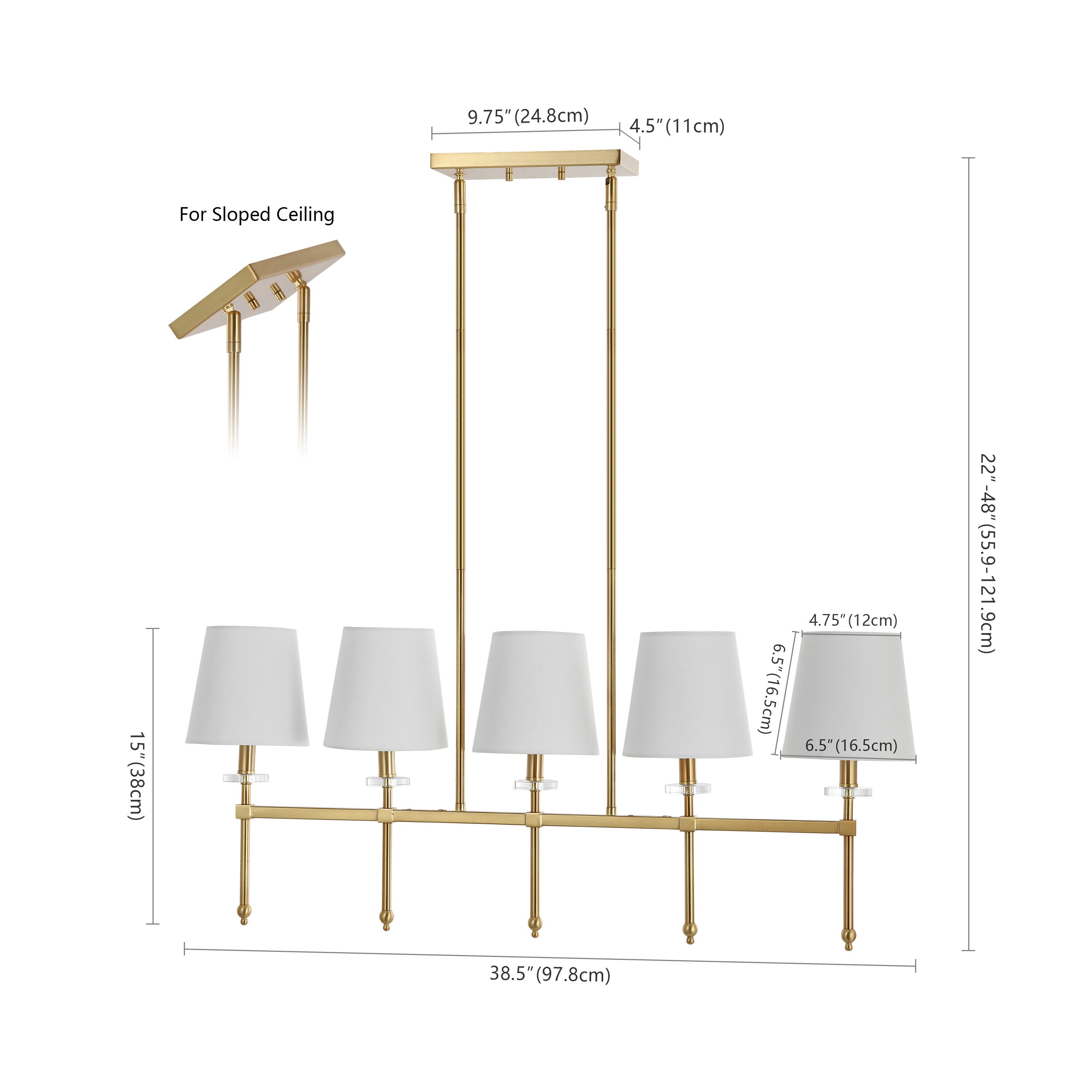 JONATHAN Y Sophie Classic French country/cottage 5-Light Brass