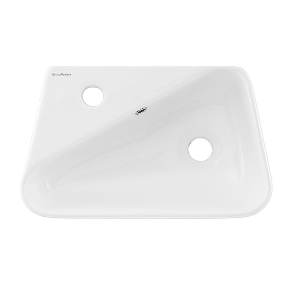 Swiss Madison - Plaisir 18 x 11 Ceramic Wall Hung Sink with Left Side Faucet Mount