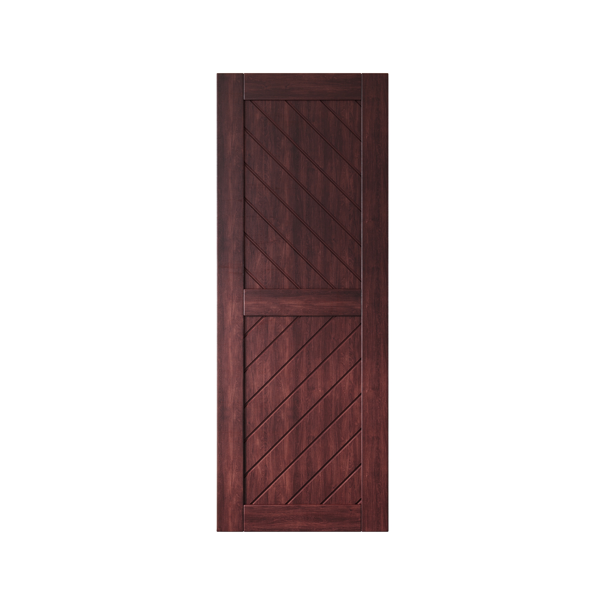 HOMACER XT4-2680-RD 26-in x 80-in Red Mahogany Prefinished Non-standard Pine Wood Solid core Single Barn Door (Hardware Not Included)