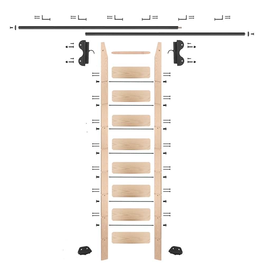 Quiet Glide QG.330-9MA-12-H.08 8.92-Feet Unfinished Maple Library Ladder