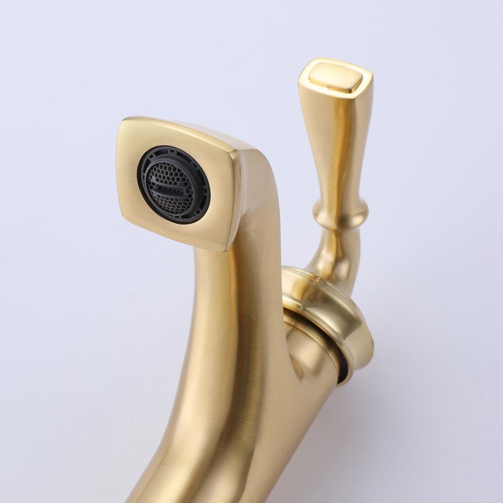 Parrot Uncle Brushed Gold Single Hole 1-Handle WaterSense Bathroom Sink ...