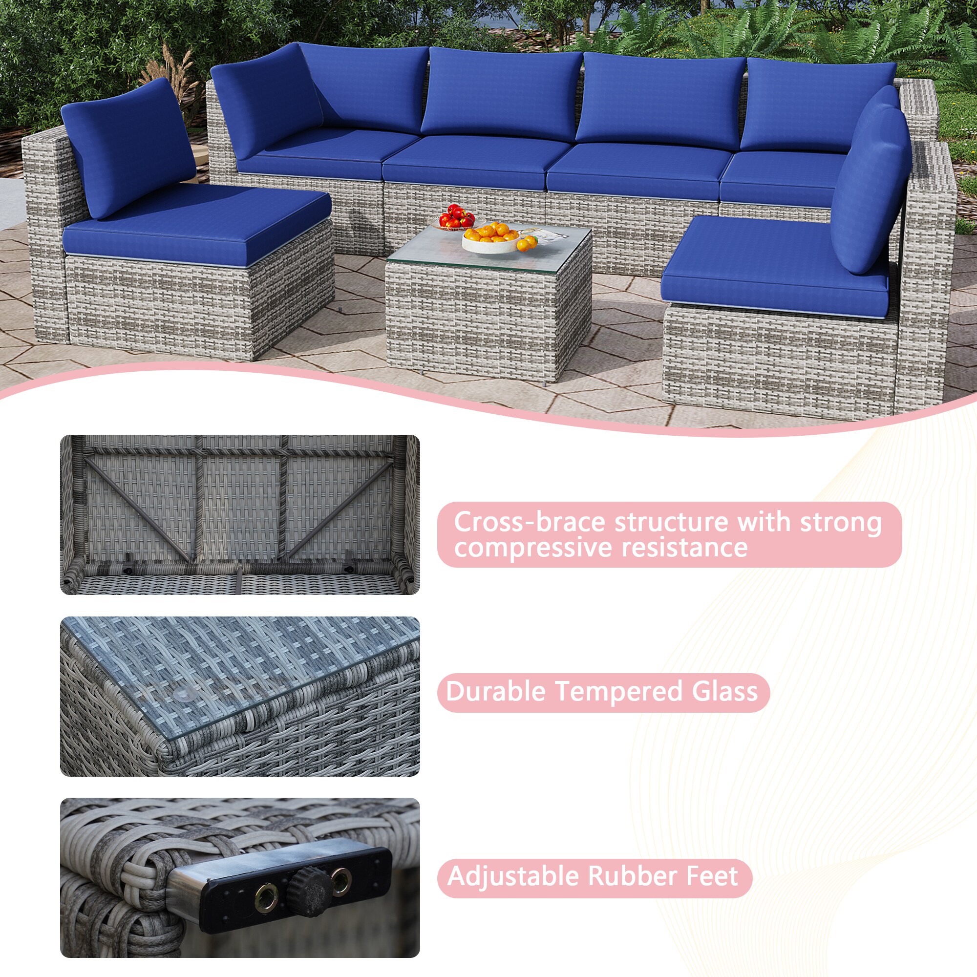 CESICIA R14-7P-NB Patio-Conversation-Sets - View #5
