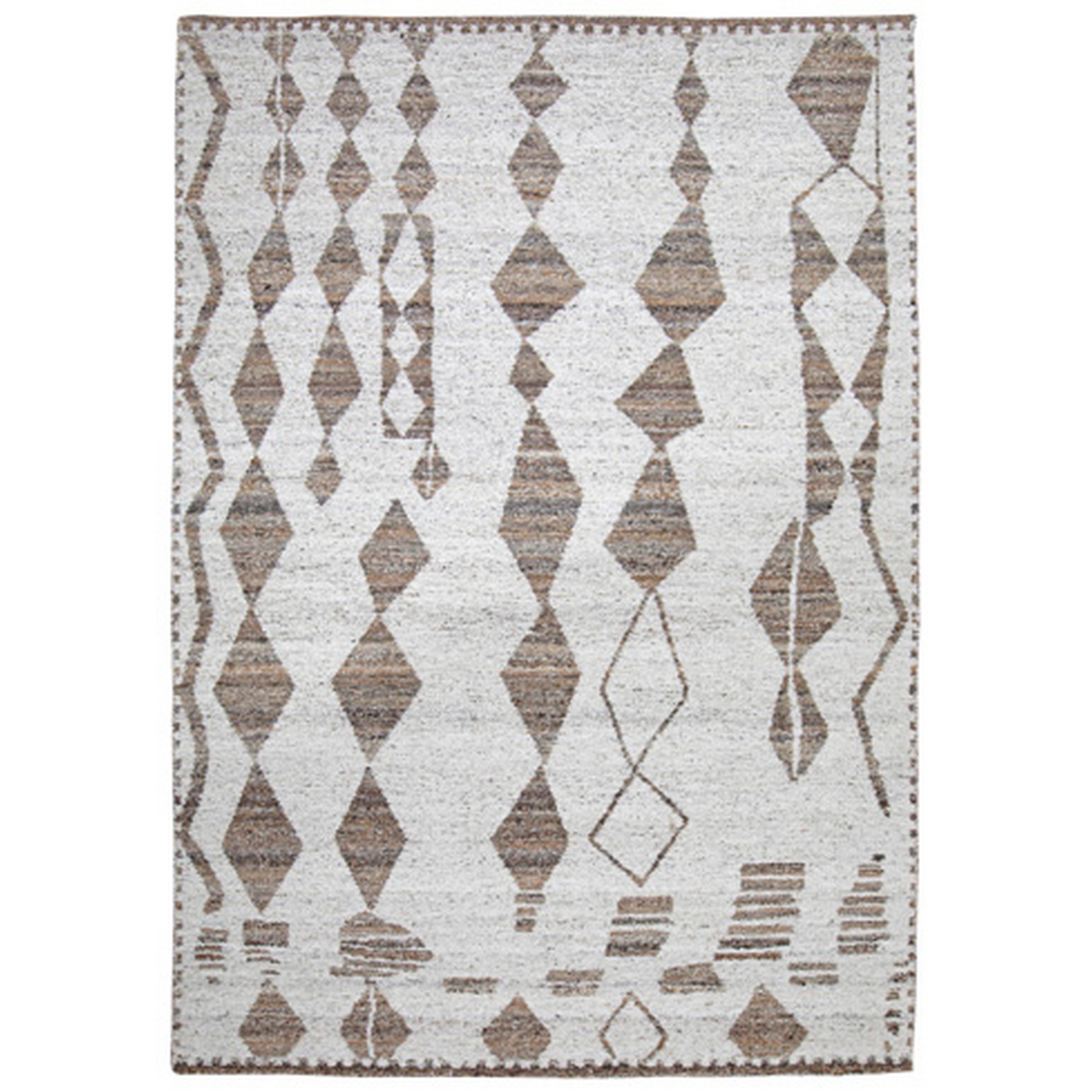 Benzara BM318351 Tufted Cotton/Polyester Beige, Brown Rectangular Indoor/Outdoor Area rug