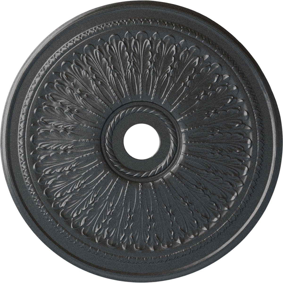 Ekena Millwork CM29OAPES Oakleaf 29.125-in W x 29.125-in L Painted Pewter Polyurethane Whole Ceiling Medallion