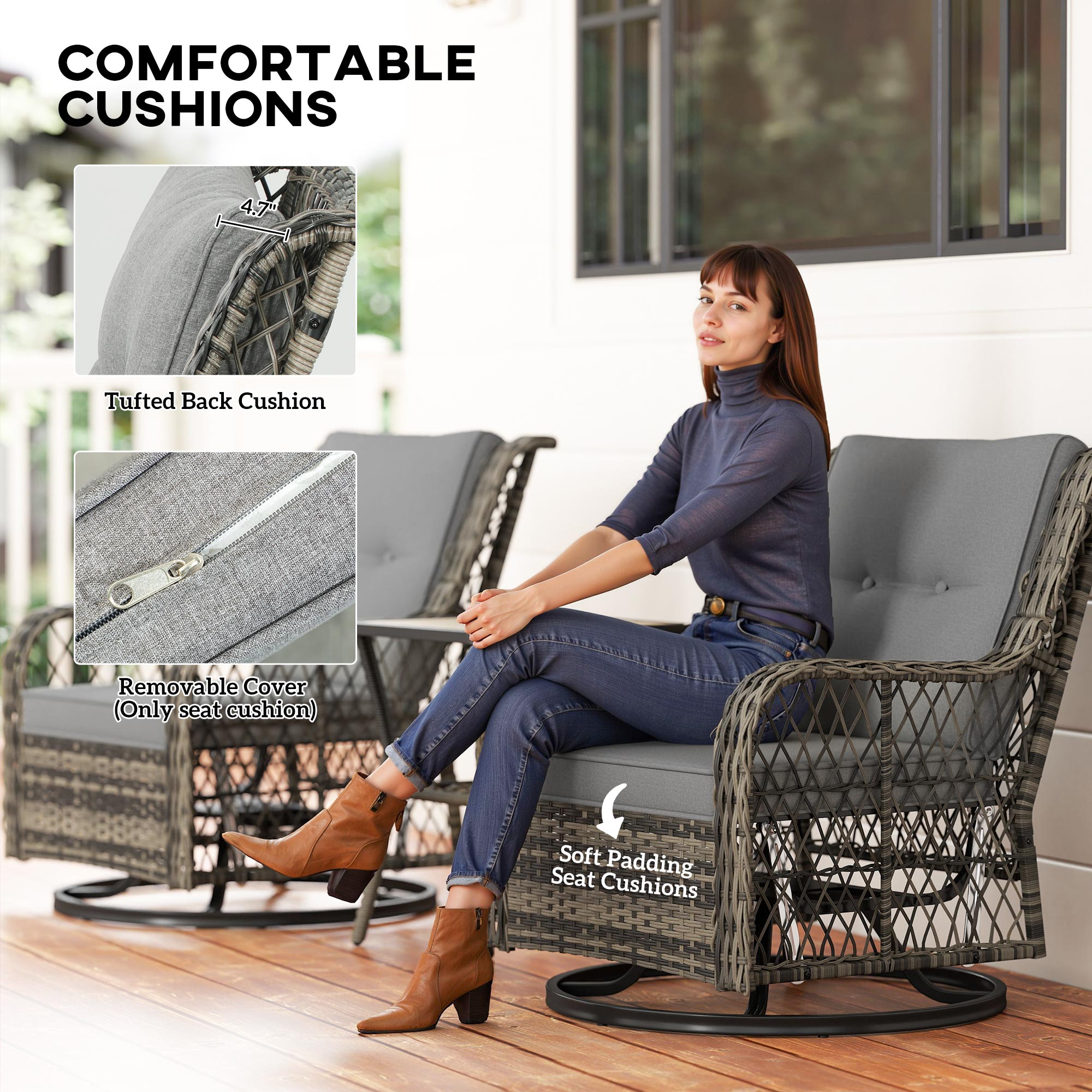 Outsunny 863-190V00GY Patio-Conversation-Sets - View #4