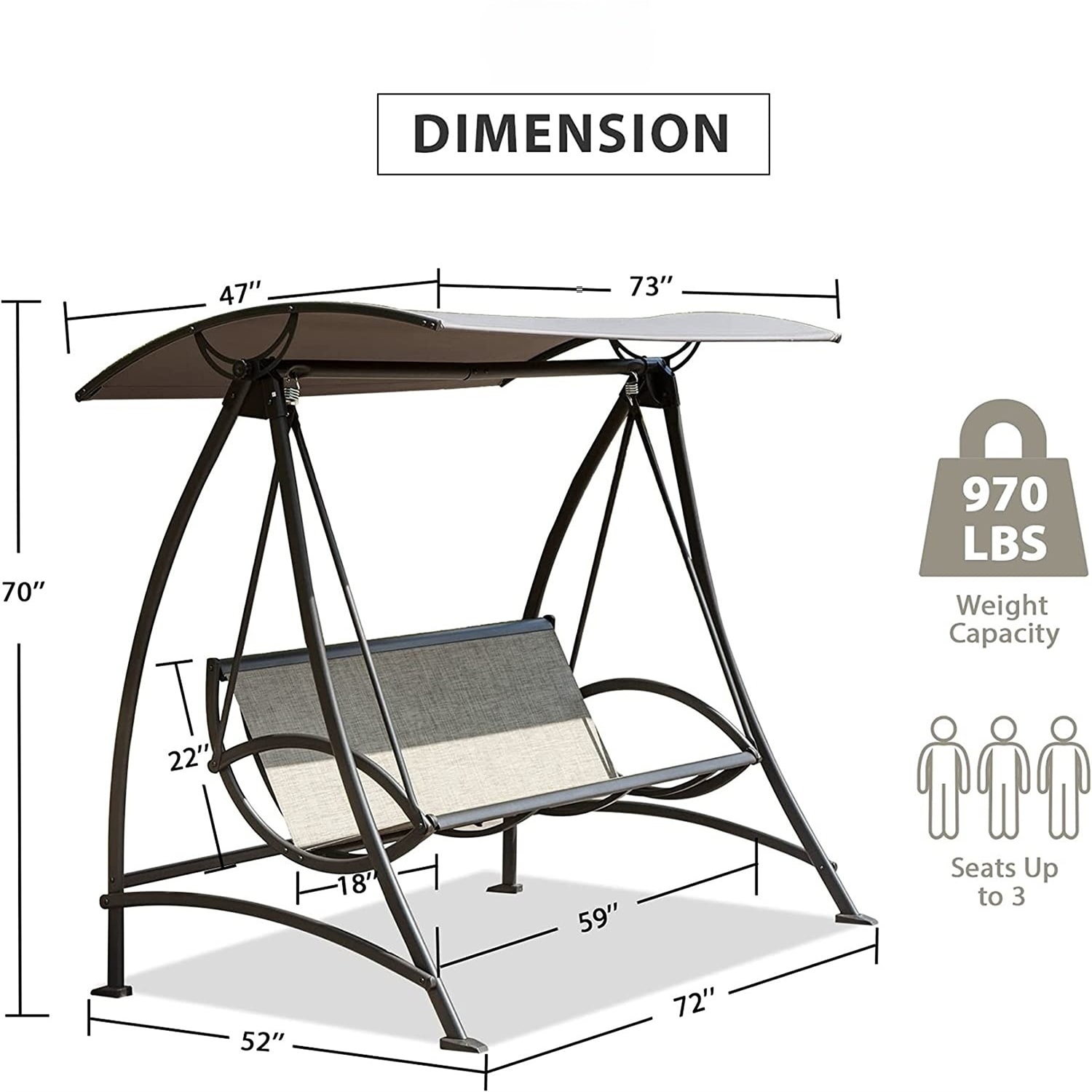 Mondawe HFZY-03-W Swing-Gliders - View #7