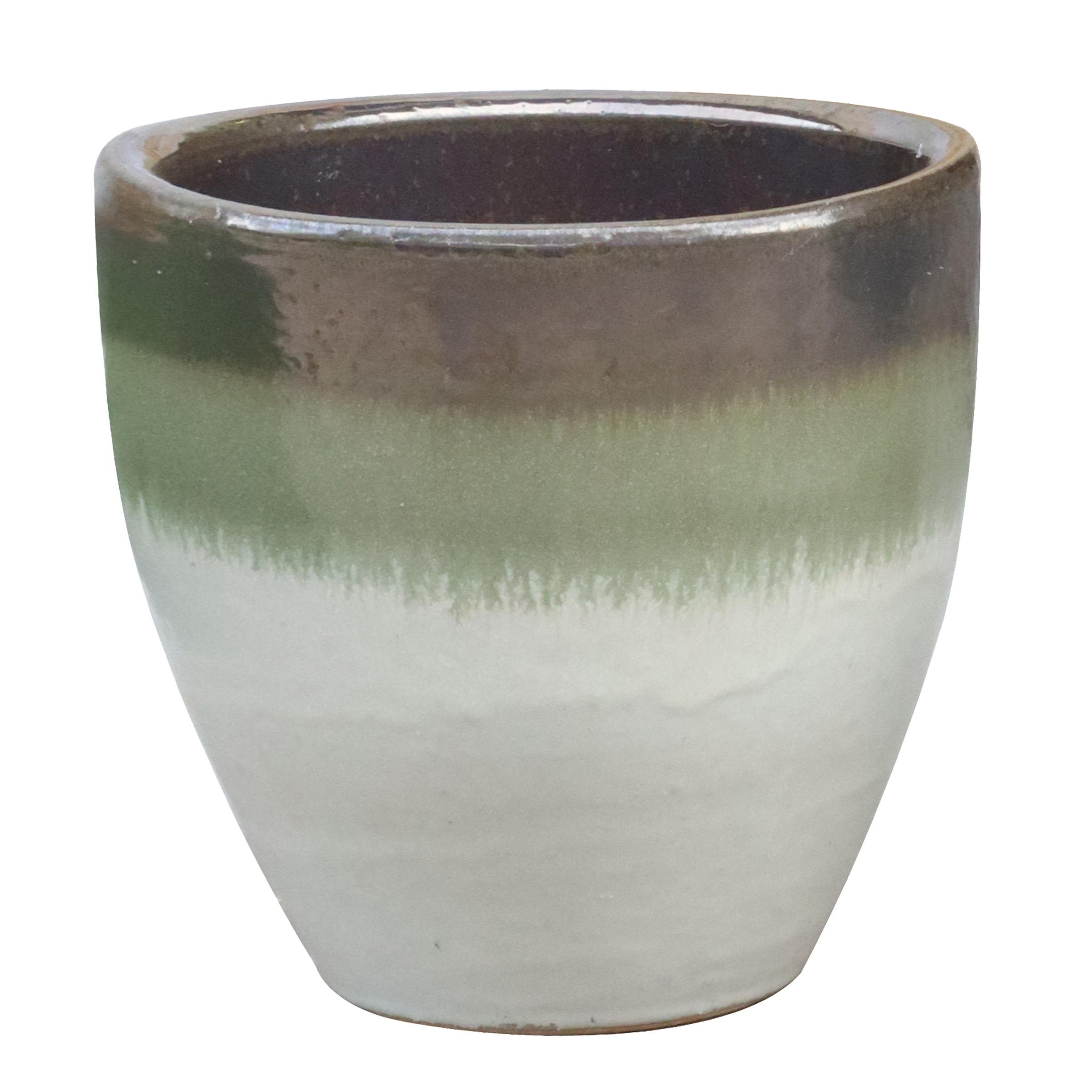 allen + roth GO2025-89 Round 12.4-in W Large Multiple colors/finishes Glazed ceramic Indoor/Outdoor Planter with Drainage Holes