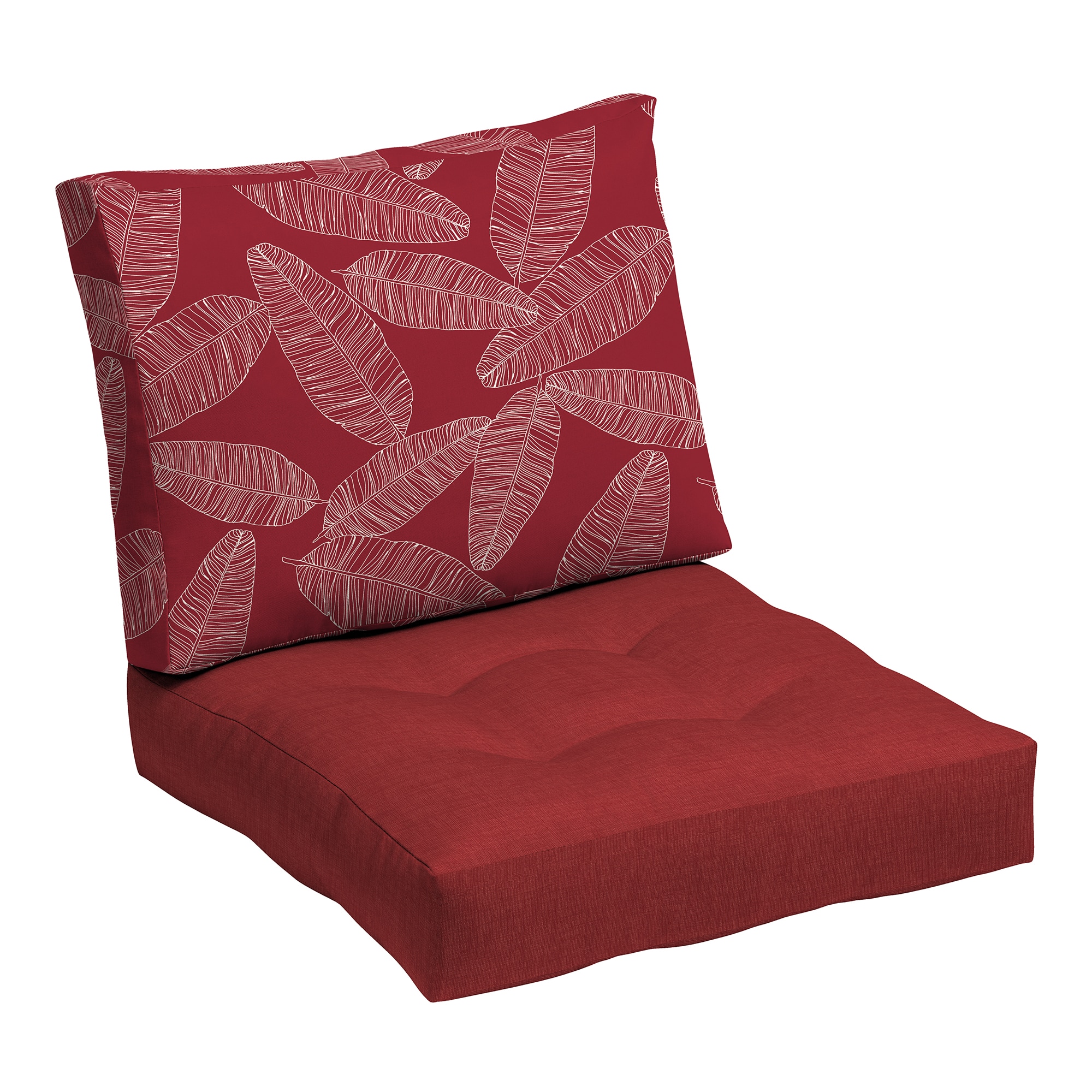 ARDEN ZQ1FA08A-D9Z1 24-in x 24-in Red Leaf Palm Deep seat patio chair cushion