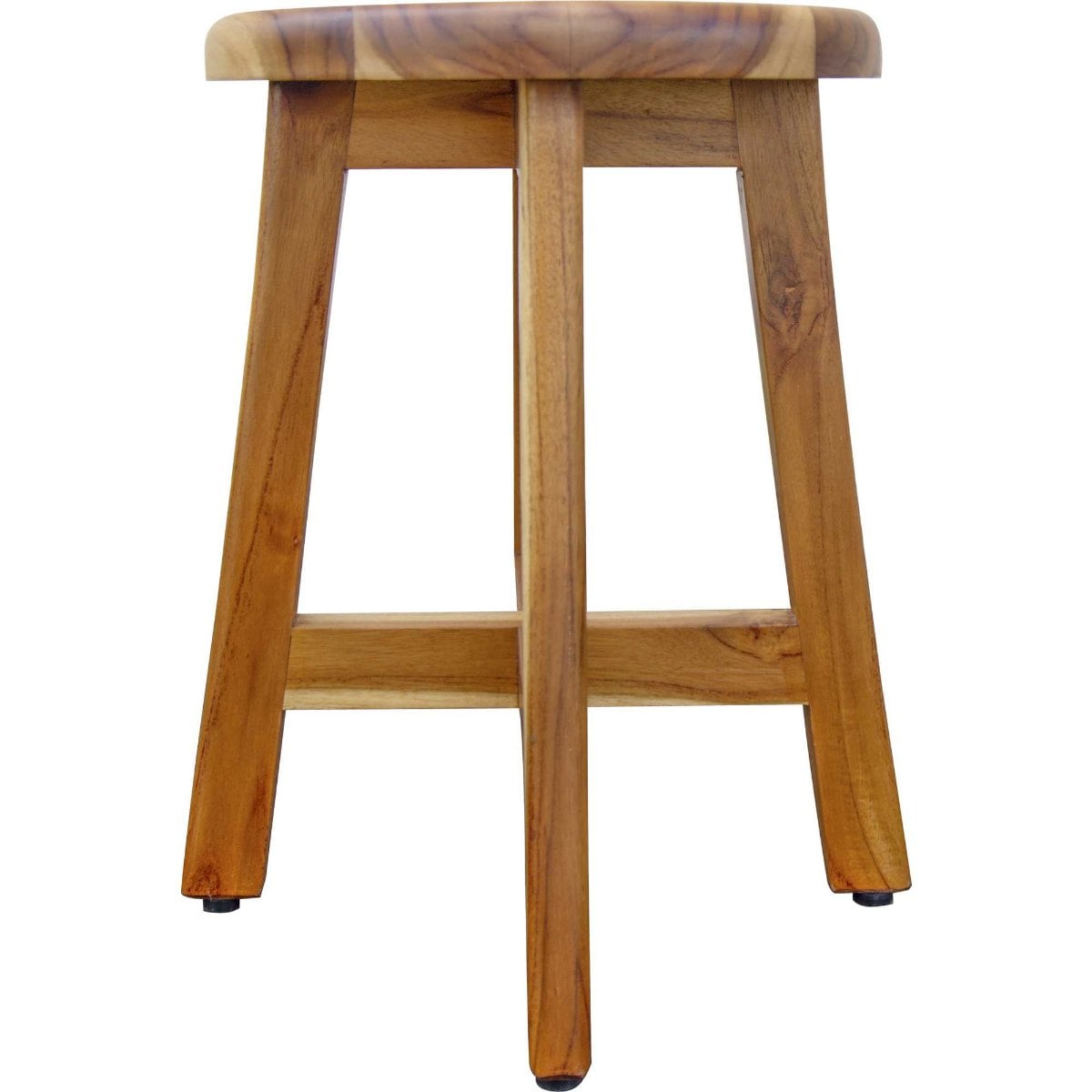 HomeRoots Natural 18 in H Small Wood Backless Bar Stool in the Bar