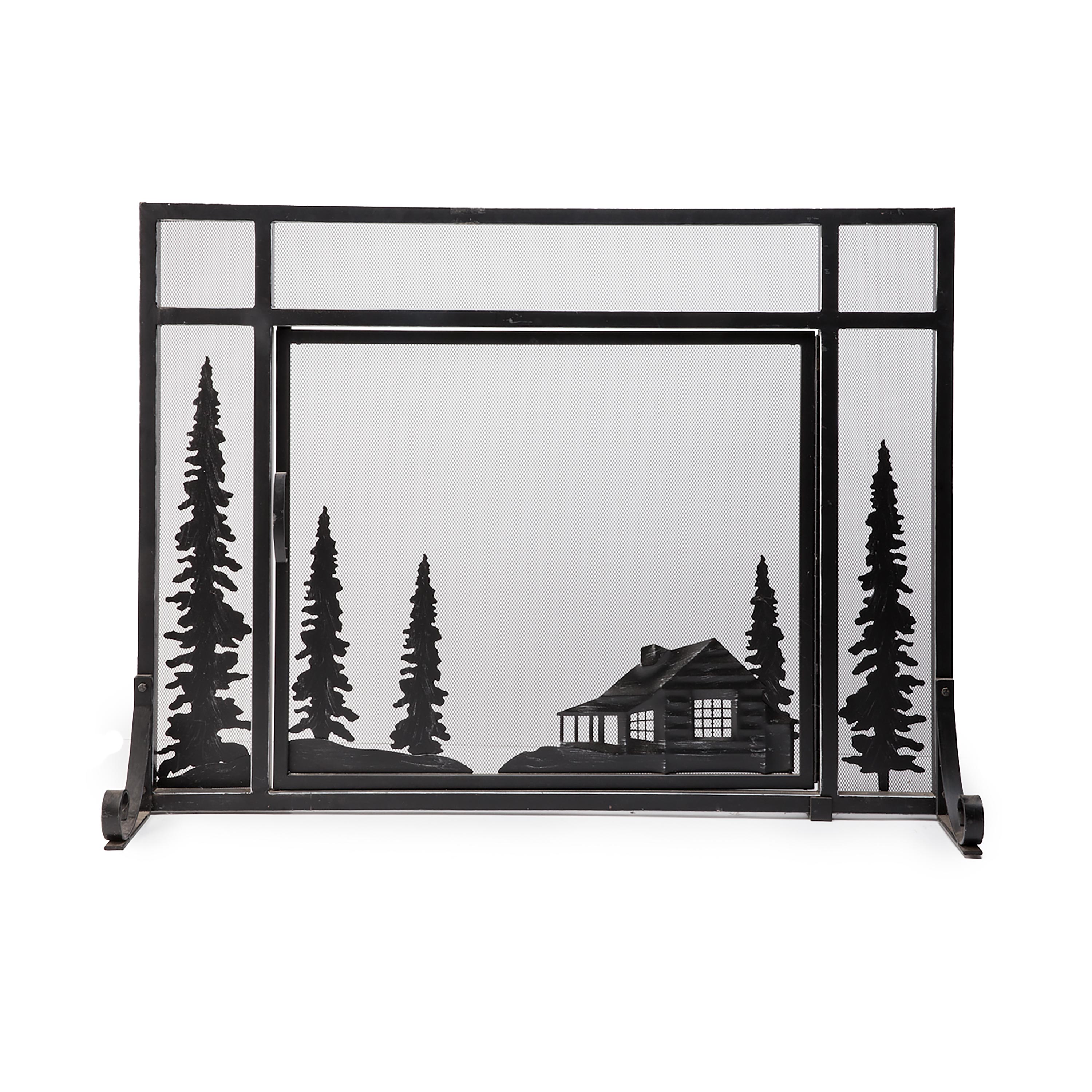 Evergreen 13382 BK Black 30-in to 37-in W x 25-1/2-in to 32-1/2-in H (Medium) Cabinet-style Fireplace Doors with Clear Glass
