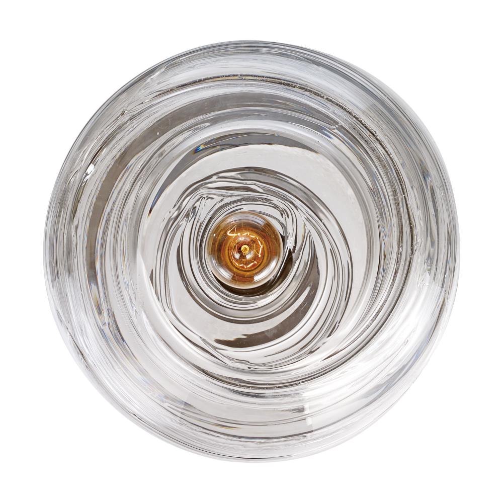 12-Inch Clear Glass Globe Pendant Light, Brushed Nickel