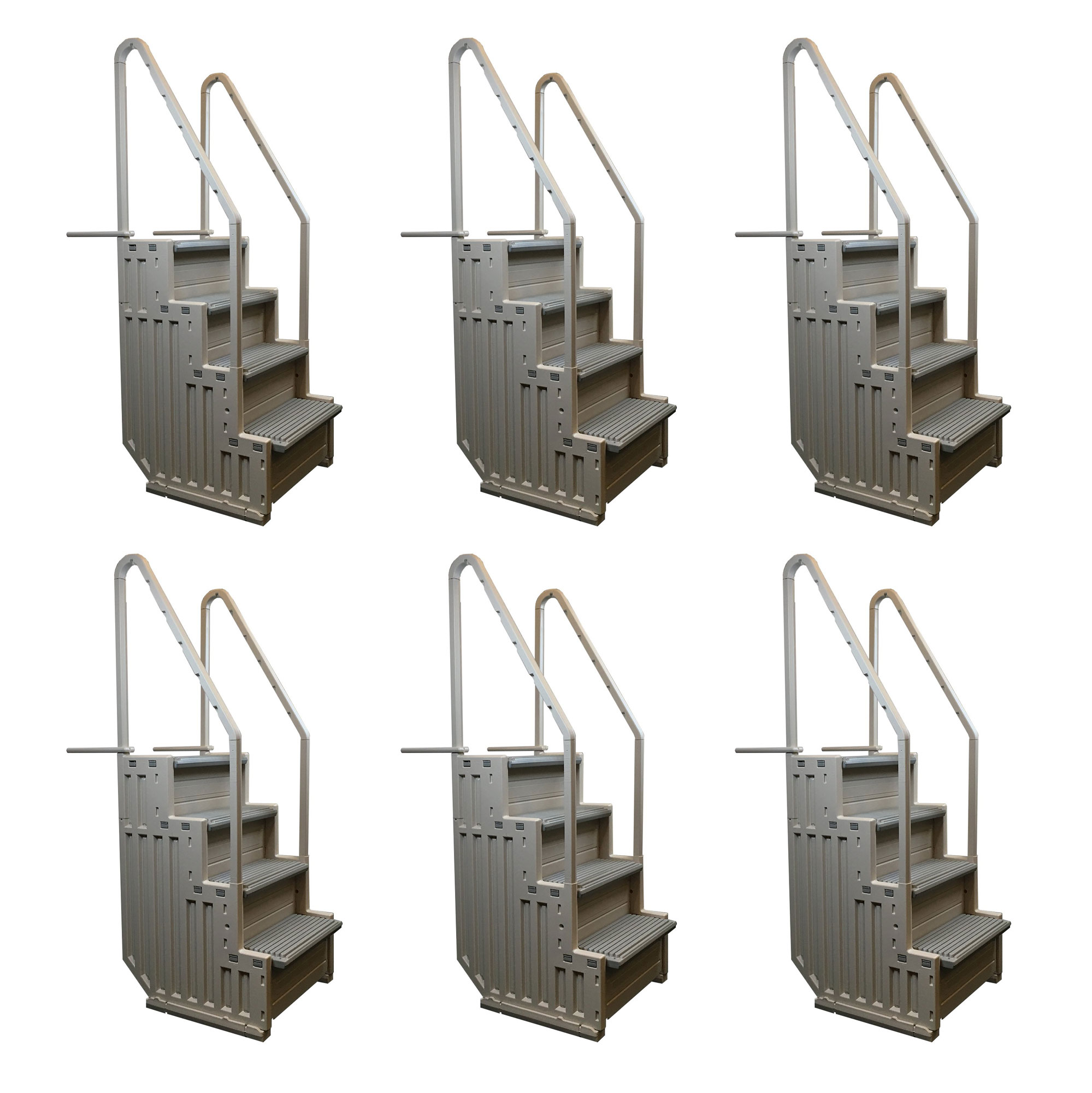 Confer 115353 STEP-1 60-in Plastic Drop-In Pool Steps with Hand Rail