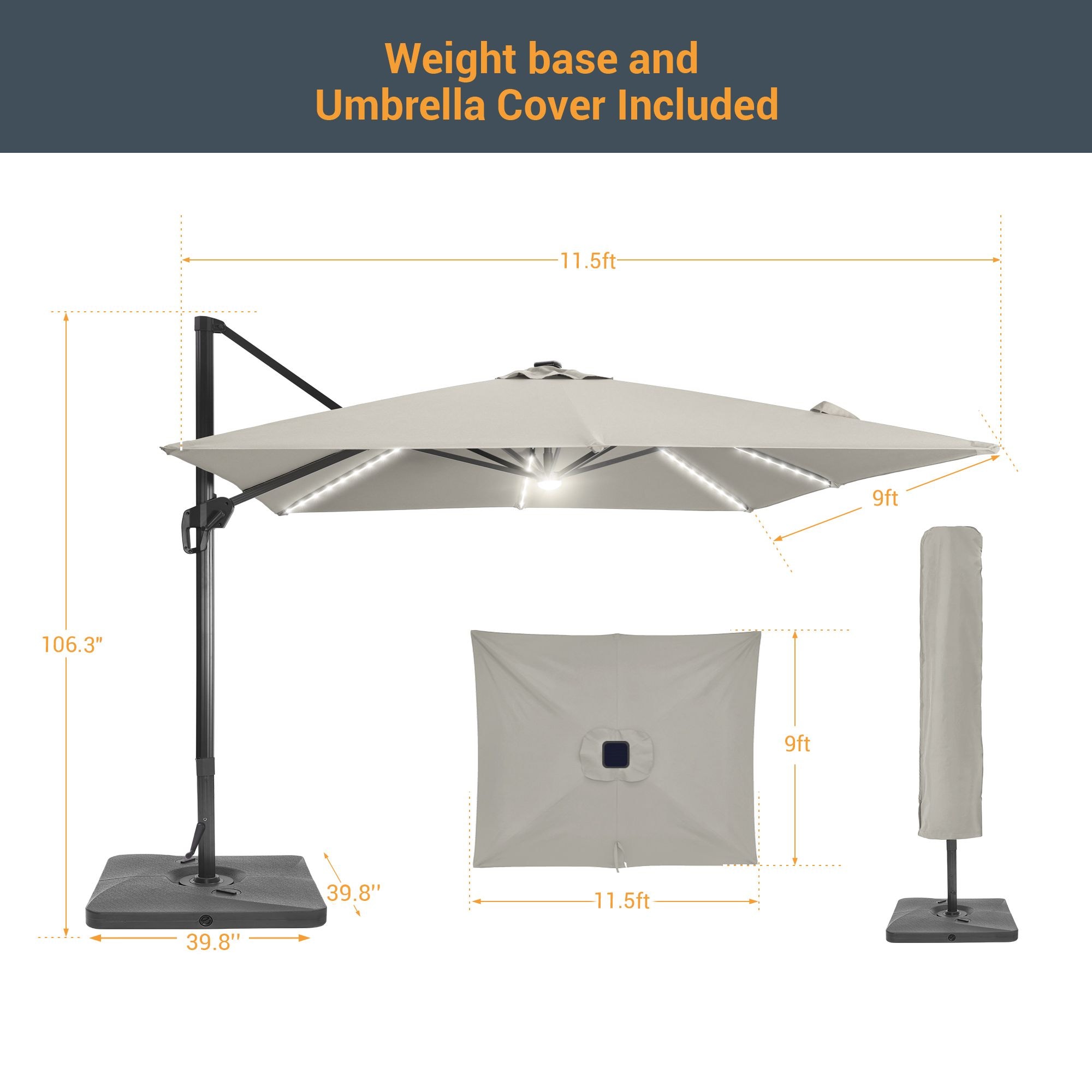 Sonkuki SD-ZD2735GY-LED Umbrellas-2 - View #2