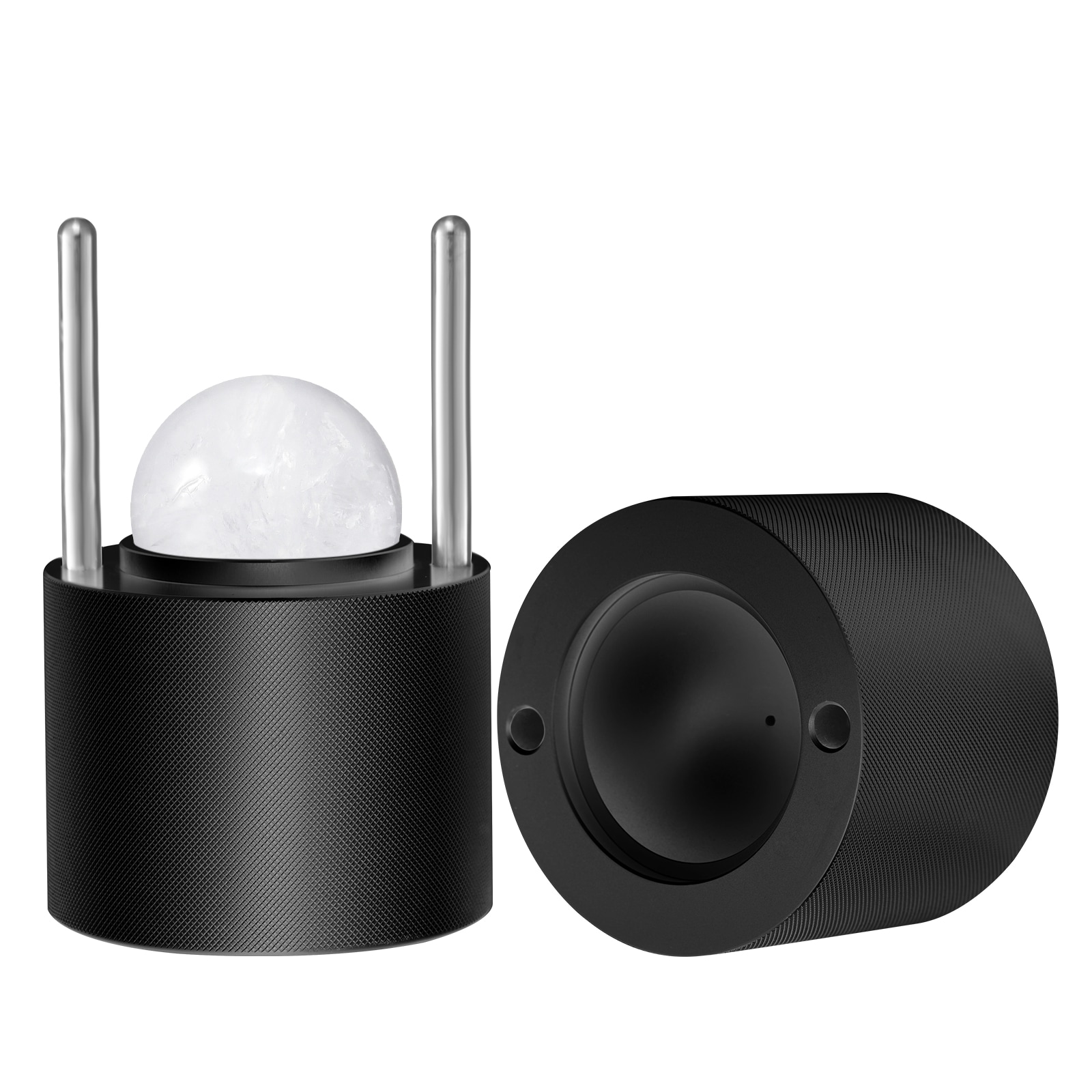 VEVOR SCBQYJHSLC6006348V0 Ice Ball Press Kit Aviation Aluminum Ice Press with Ice Block Mold Large Mat Tong Drip Tray One Glass Round Ice Ball Maker 2.4-IN/60 mm Ice Sphere for Whiskey Cocktail on Party and Holiday