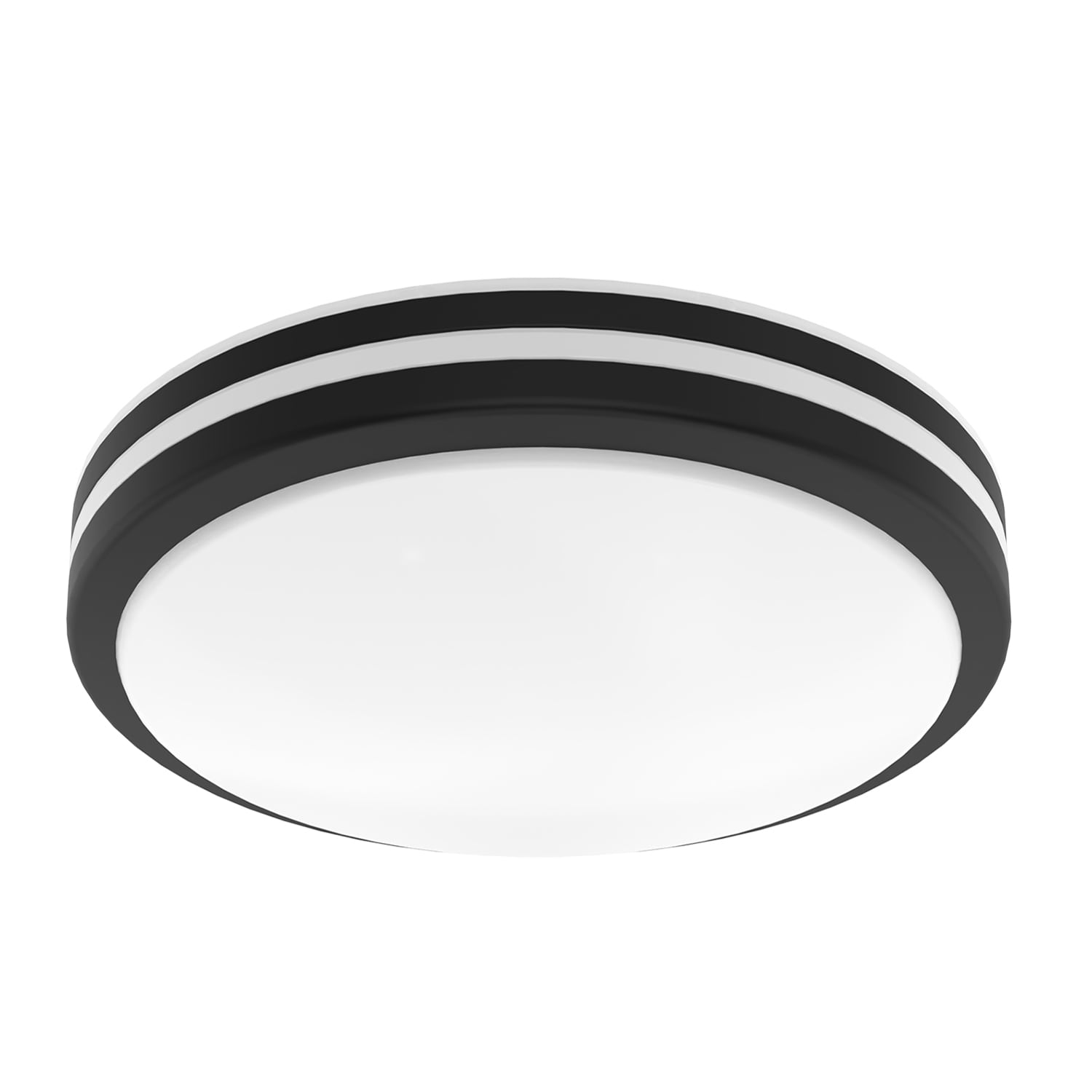 Project Source MXL1141-L28K9027H with Night Light 1 -Light 13-in Matte Black Integrated LED Flush Mount Light