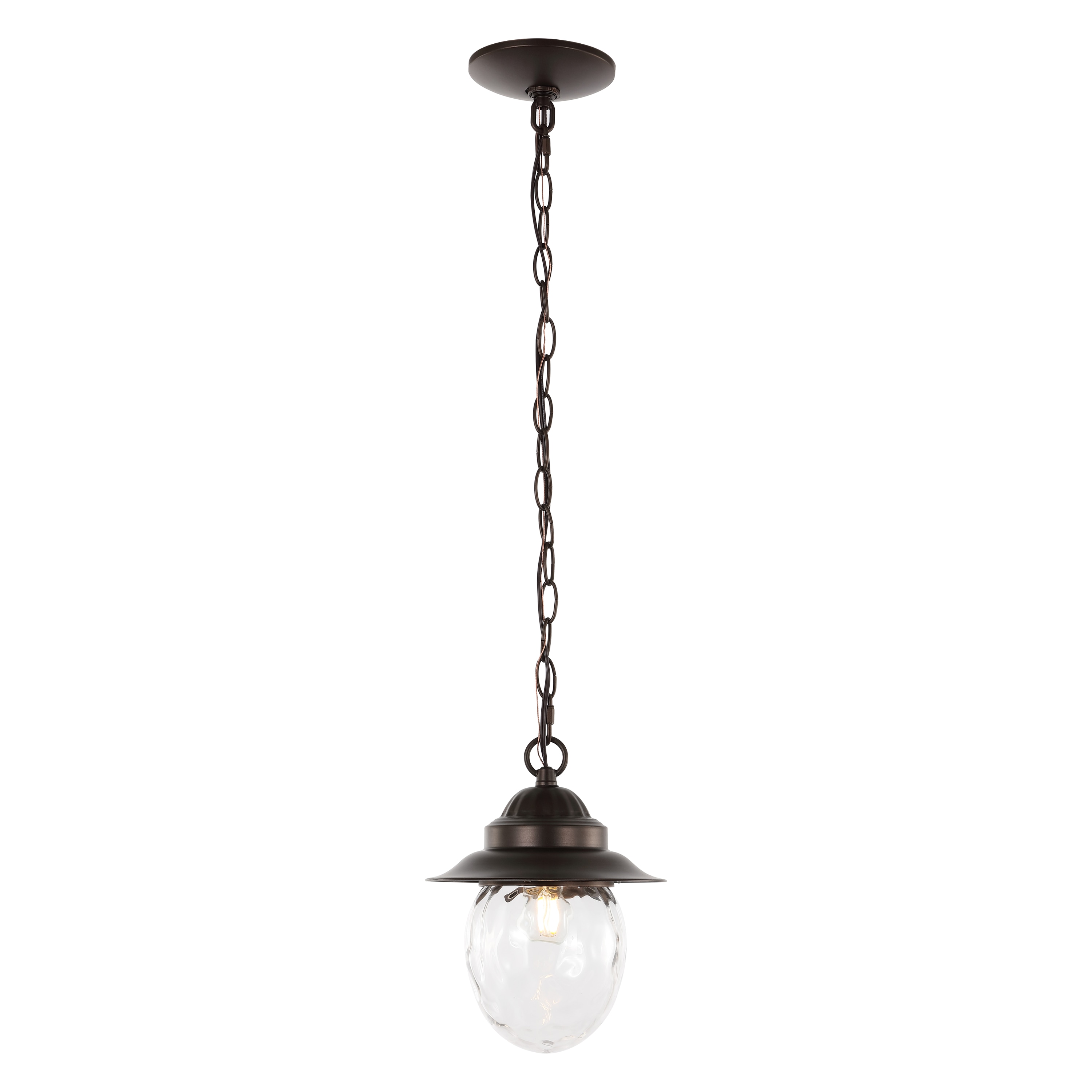 Manteo 8.25" Oil-Rubbed Bronze Glass LED Pendant Light