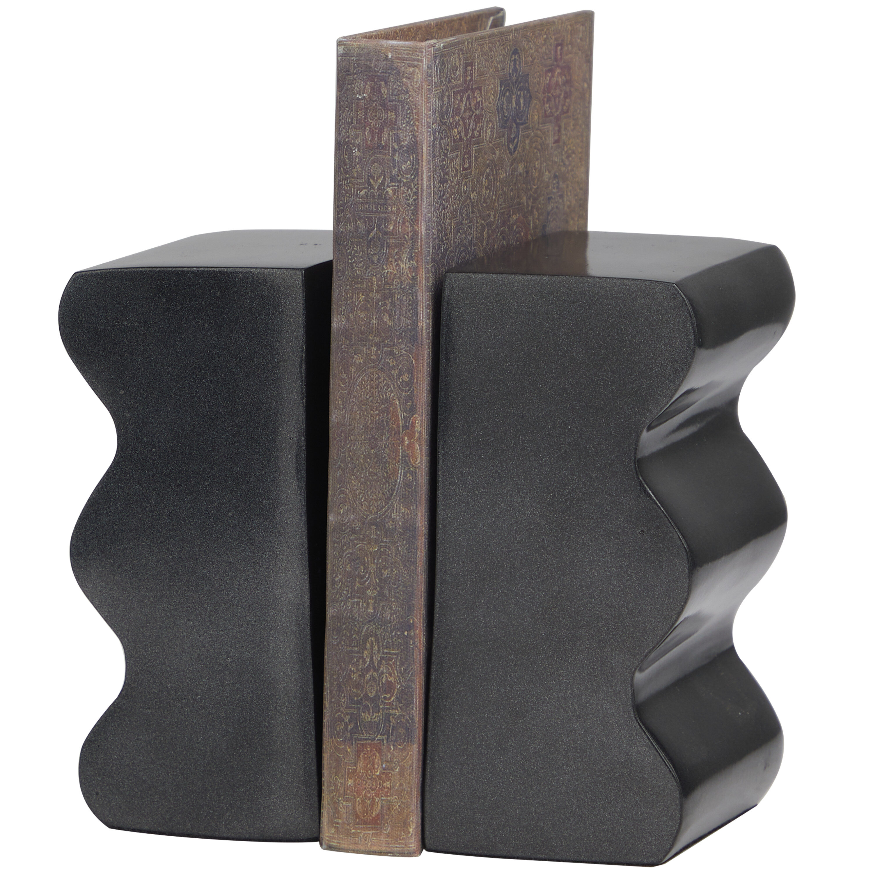 The Novogratz 820557 2 -Pack Gray Aluminum Modern Decorative bookends