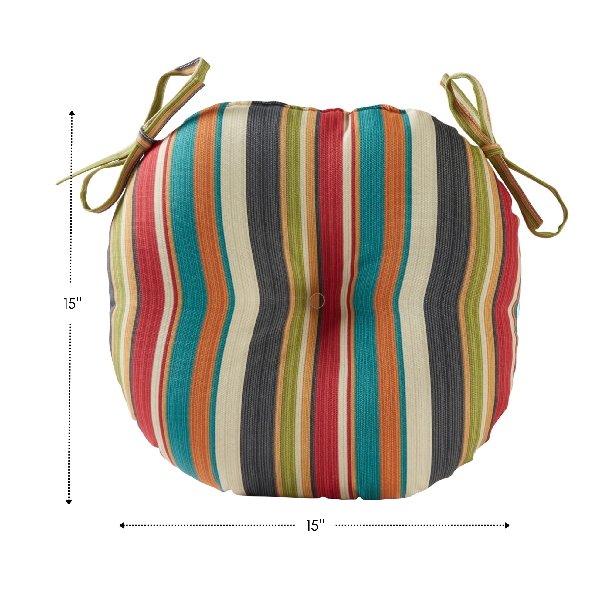 Sunset Stripe Round Outdoor Bistro Chair Cushions Set of 4