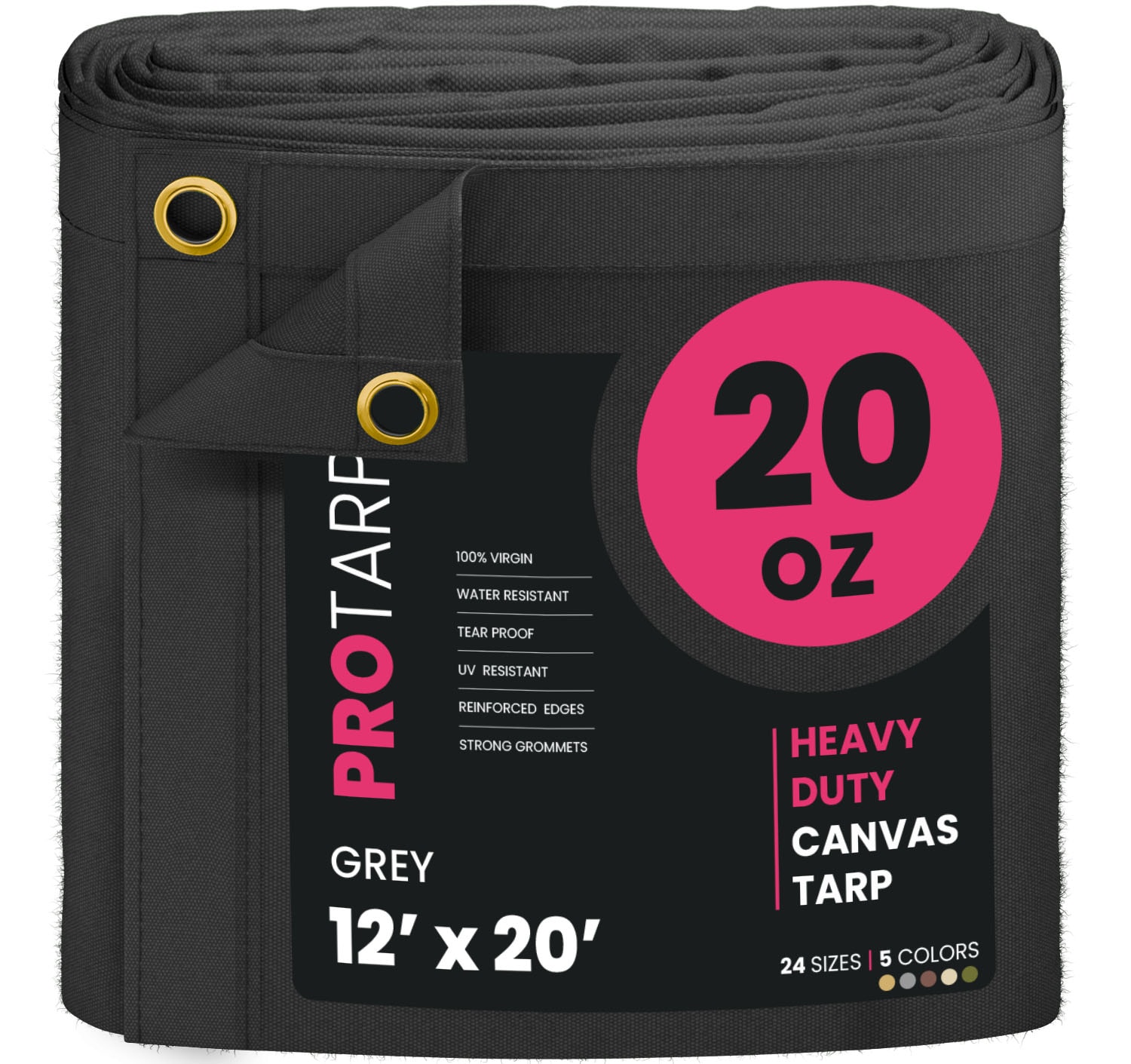 PROTARP PT-401-12X20 12-ft x 20-ft Gray Waterproof Standard Polyester 36-mil Tarp