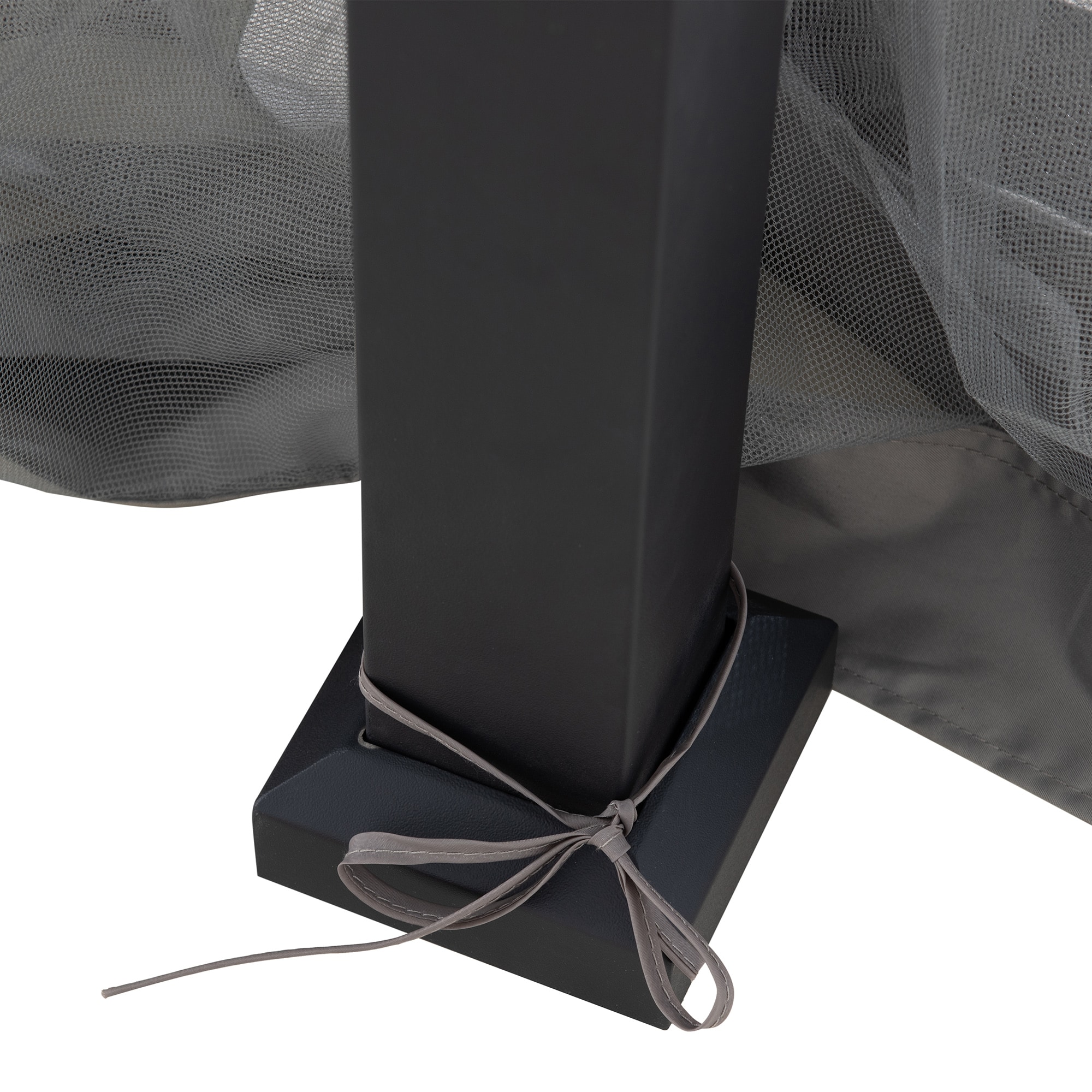 Sunjoy 12 x 16 ft. Black Steel Hardtop Gazebo with Netting