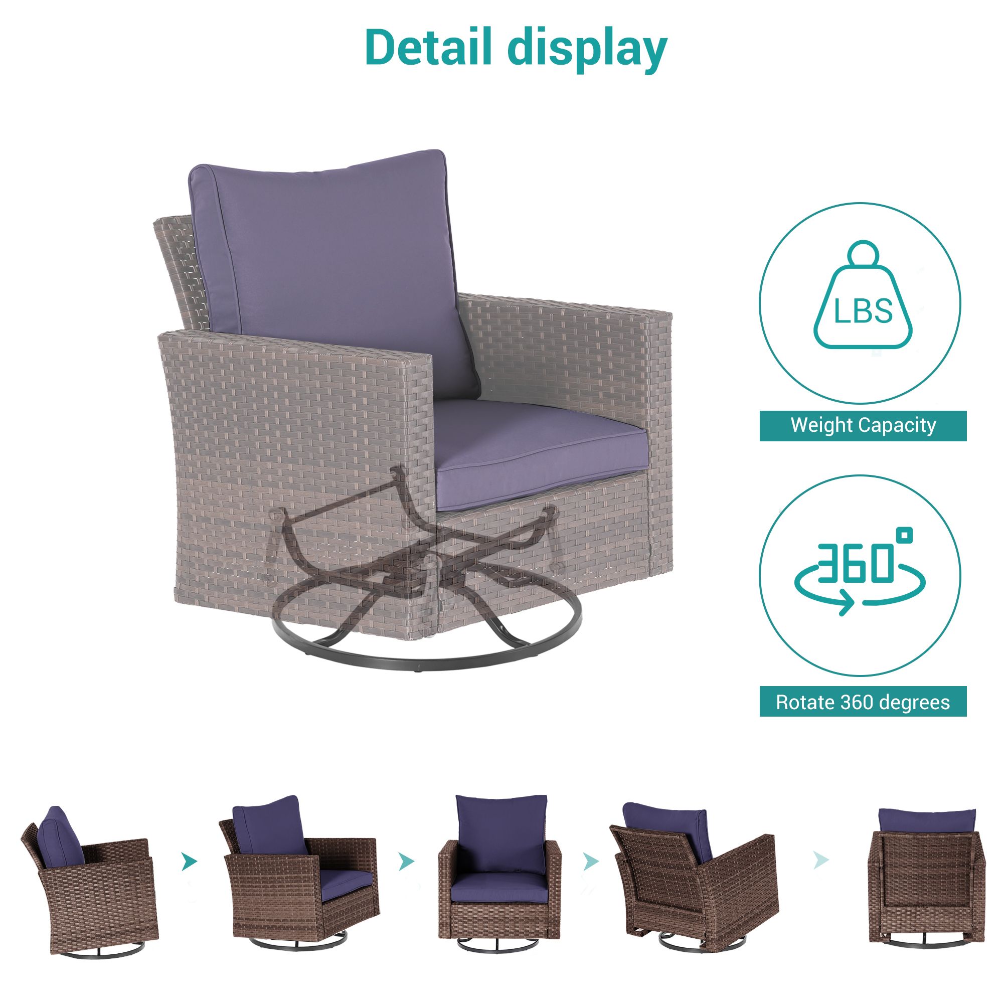 ACEGOSES LW-115BNY-2RT3 Patio-Conversation-Sets - View #3