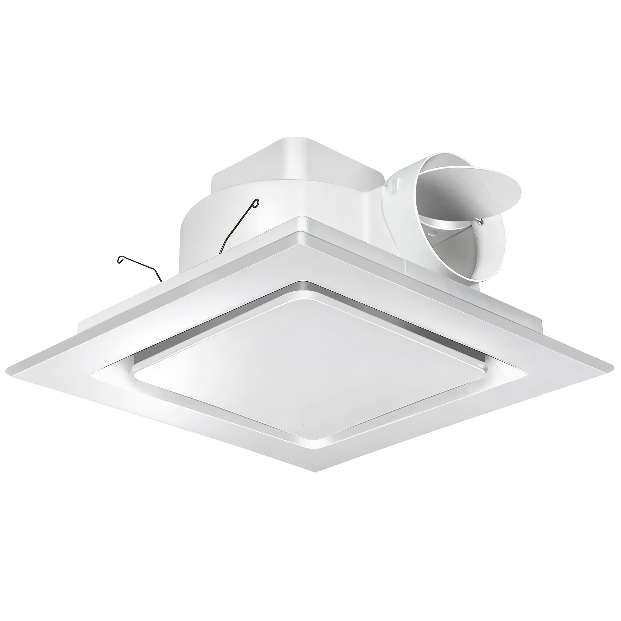 Numhew 8in x 8in 110CFM Ultra Quiet White Bathroom Exhaust Fan Panel 4in Duct Ceiling Mount