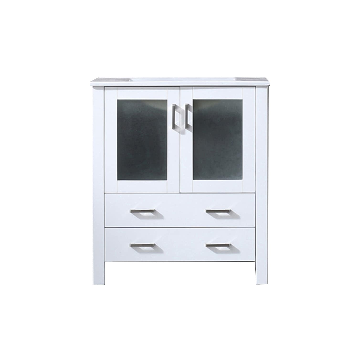 Lexora LV341830SAES000 Volez 30-in White Single sink Bathroom Vanity with White Ceramic Top