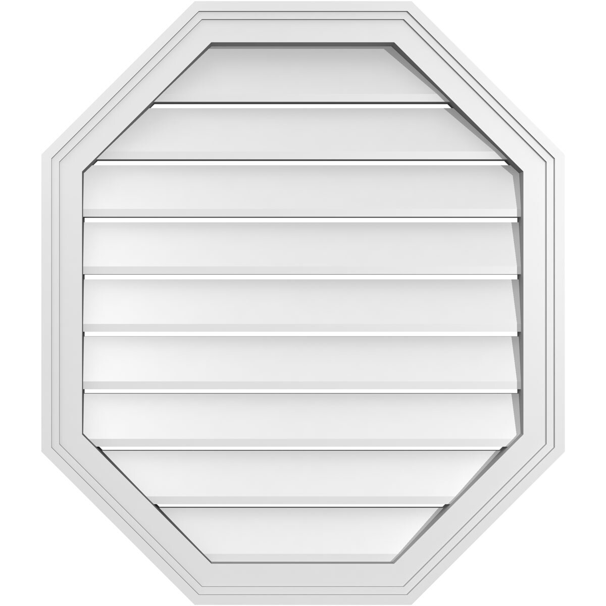 Ekena Millwork GVPOV26X3002SF 26-Inches x 30-Inches Off-white Octagon PVC Gable Louver Vent