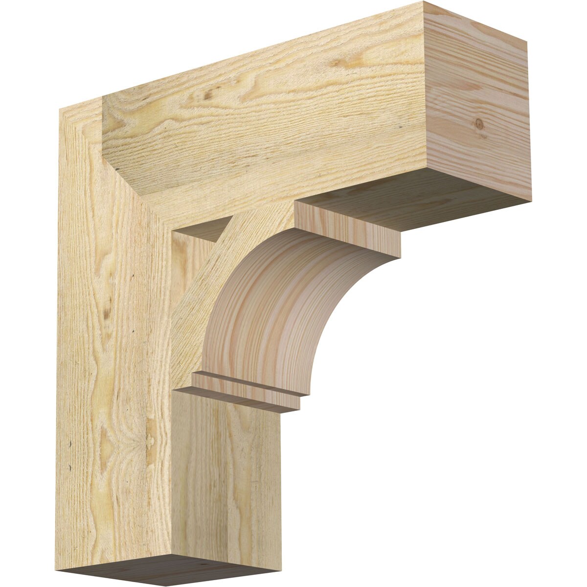 Ekena Millwork BKT06X18X18IMP05RDF Imperial Block Rough Sawn 6-in x 18-in x 18-in Douglas fir Brown Wood Standard bracket