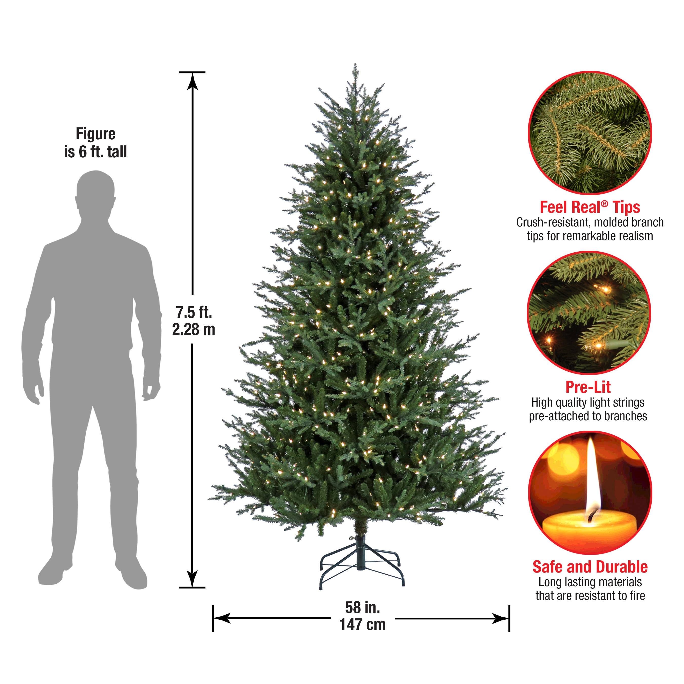 National Tree Company PEWF64-300L-75 Artificial-Christmas-Trees - View #9