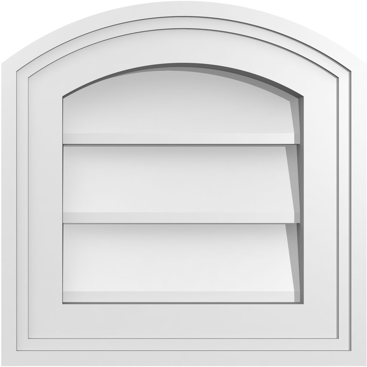 Ekena Millwork GVPAR12X1202SN 12-Inches x 12-Inches Off-white Round top PVC Gable Louver Vent