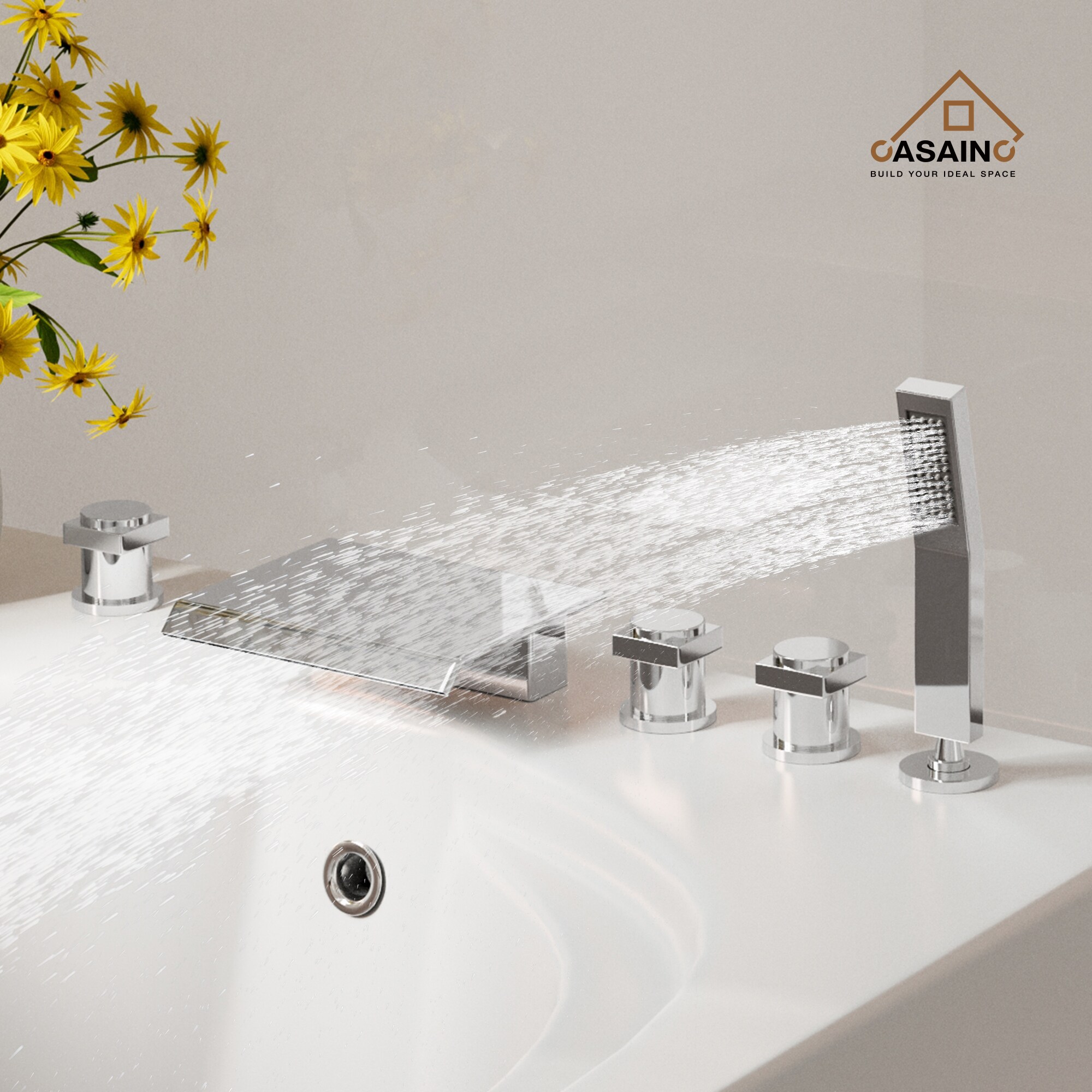 CASAINC KCLT0054-BG Roman-Tub-Faucets - View #4