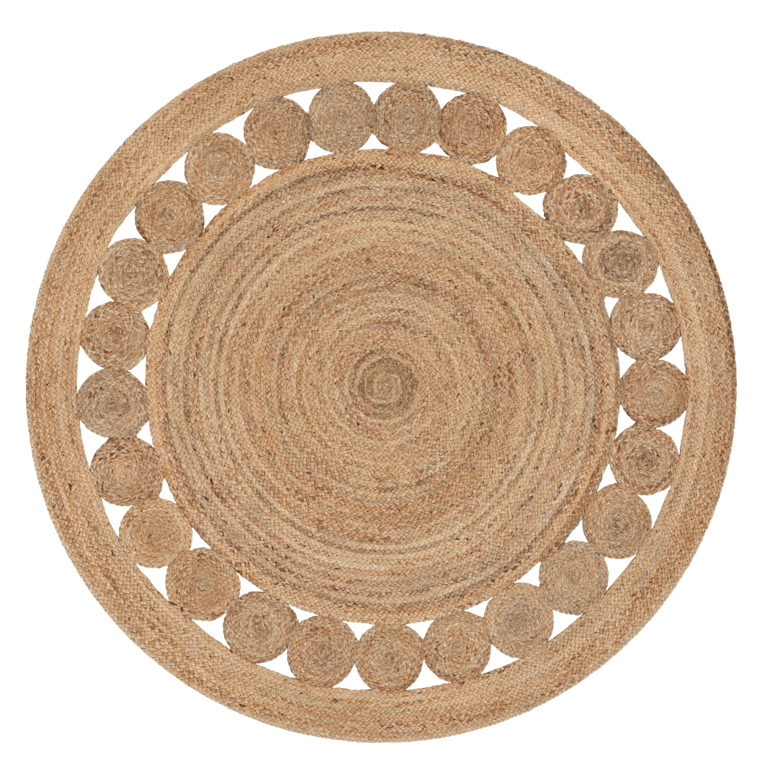 Eva Hand-Braided Natural Jute 4' Round Area Rug