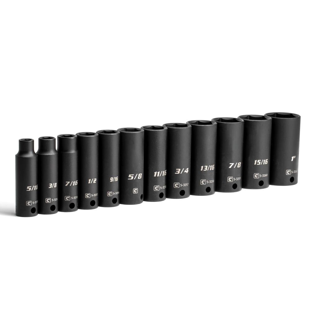 Capri Tools CP53000-12SDR 12 -Piece Standard (SAE) 3/8-in Drive Set 6-point Impact Socket Set