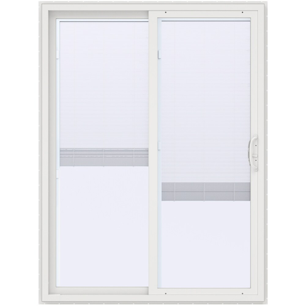 JELD-WEN 72-in x 80-in Tempered Blinds Between The Glass White Vinyl ...