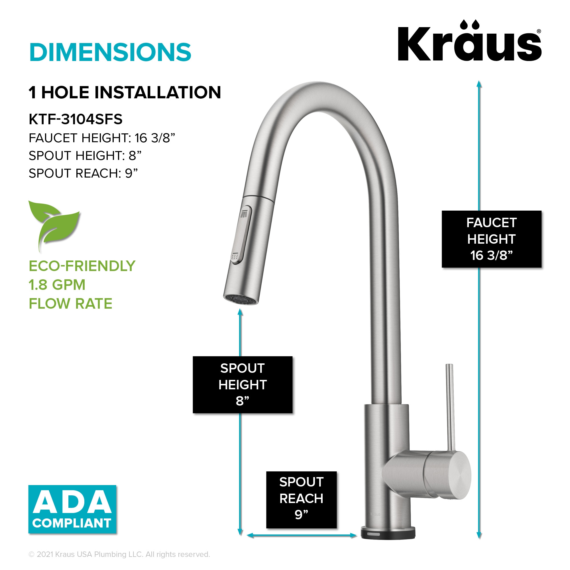 Kraus KTF-3104SFS Kitchen-Faucets - View #8